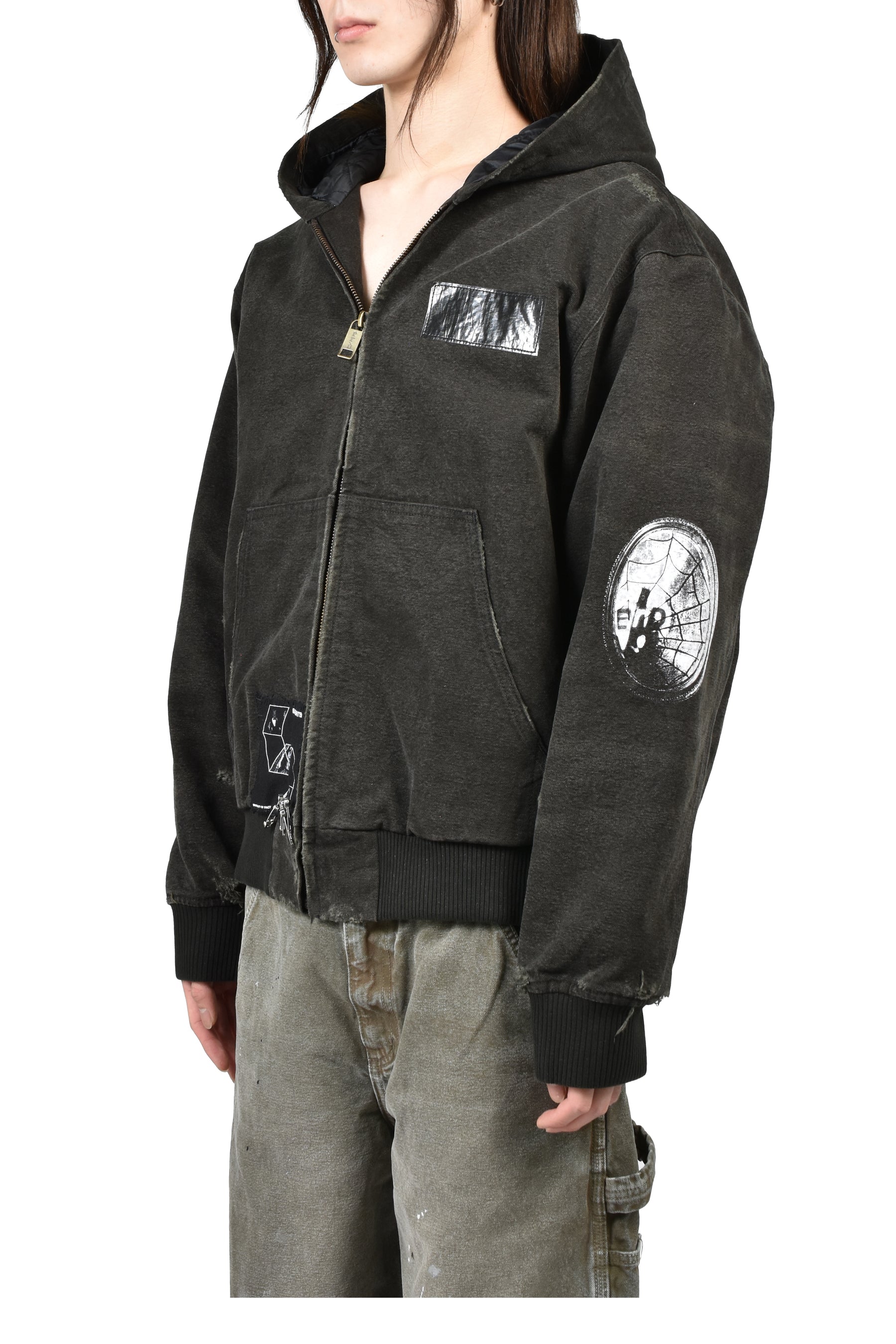 WAR STARTED HOODED WORK JACKET (EXCLUSIVE) / BLK