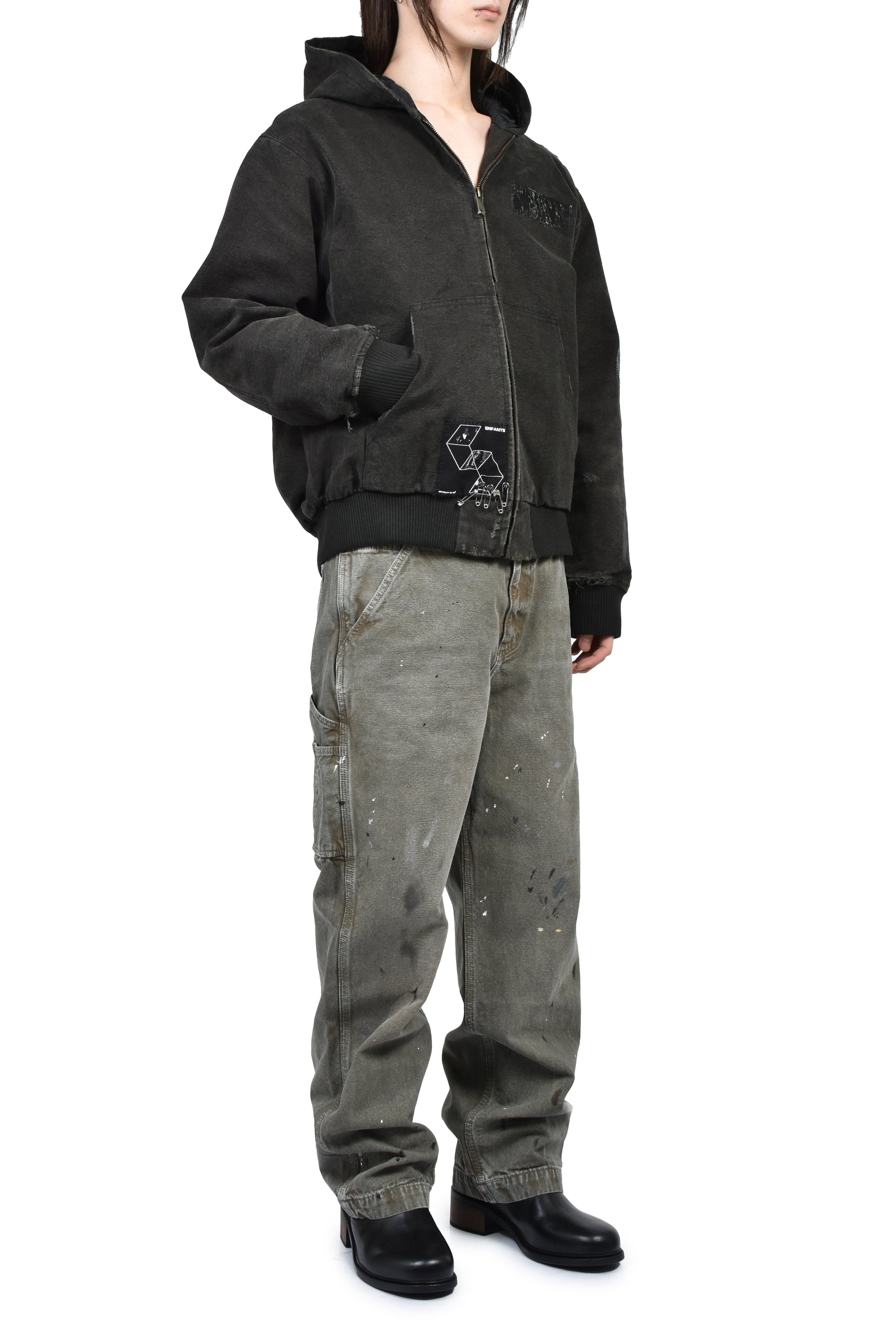 WAR STARTED HOODED WORK JACKET (EXCLUSIVE) / BLK