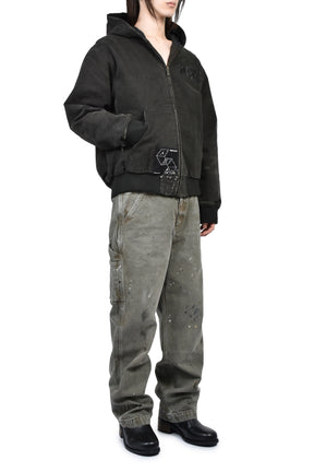 WAR STARTED HOODED WORK JACKET (EXCLUSIVE) / BLK