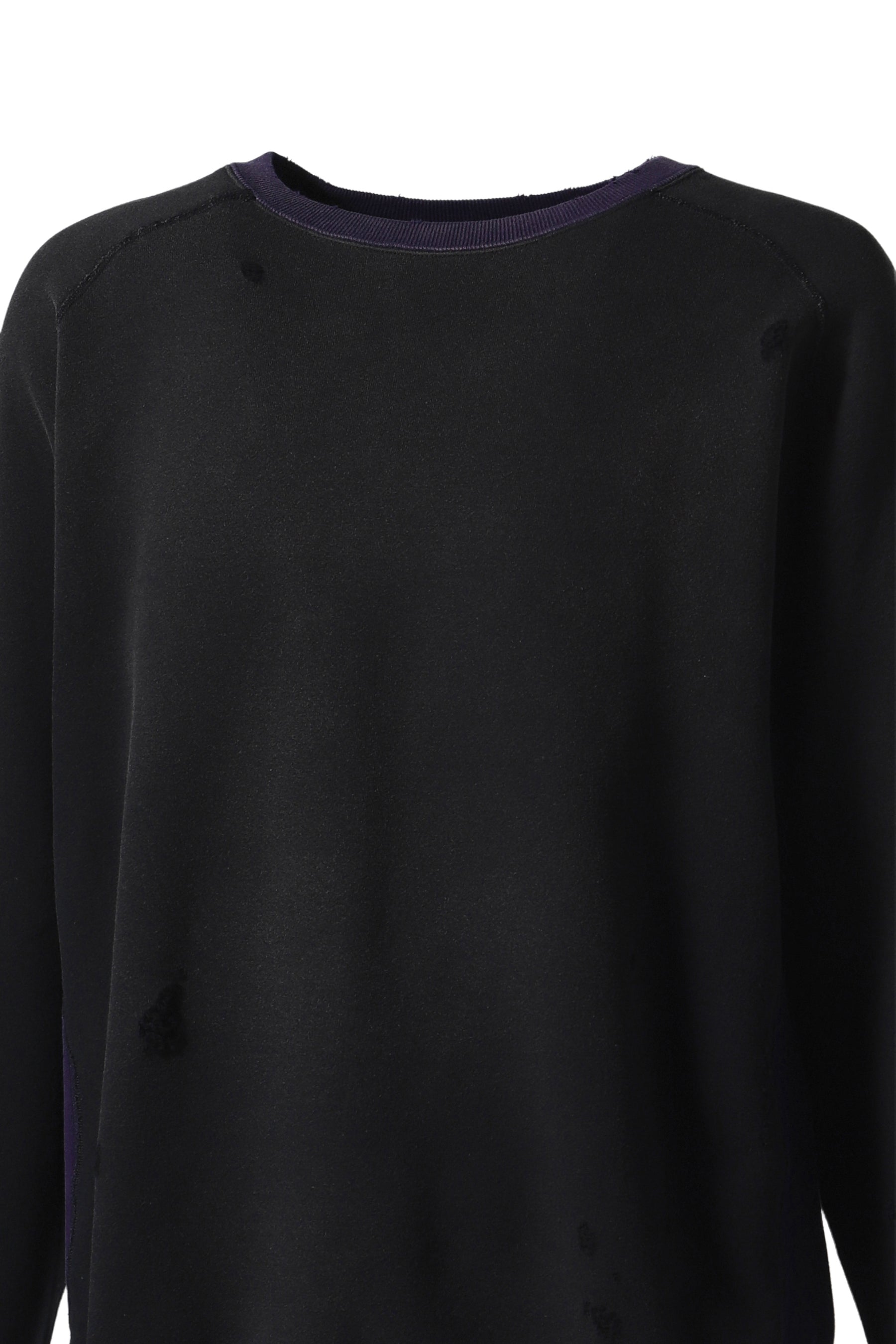 2-TONE CREW NECK SWEAT SHIRT - COTTON FRENCH TERRY / E-BLK