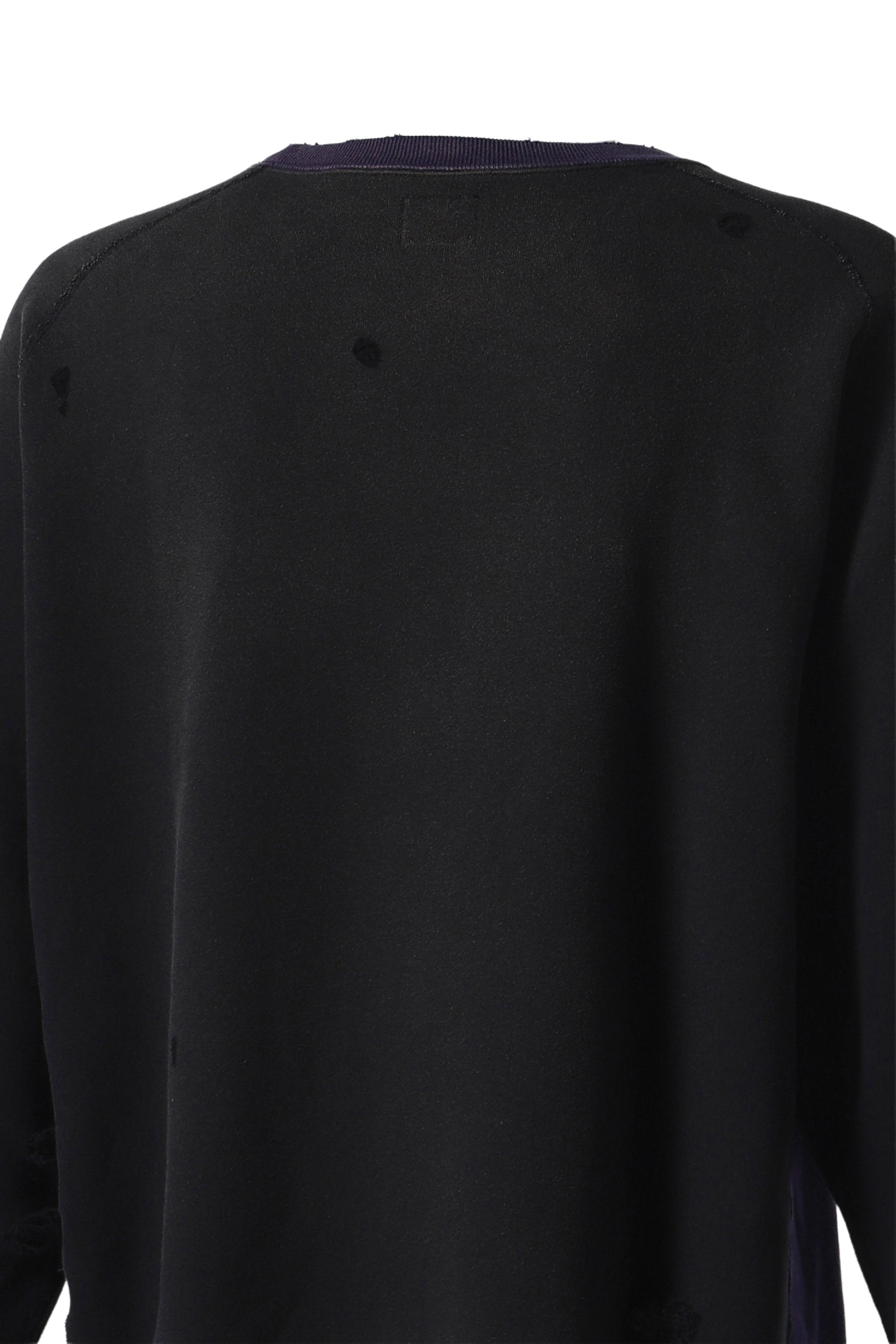 2-TONE CREW NECK SWEAT SHIRT - COTTON FRENCH TERRY / E-BLK