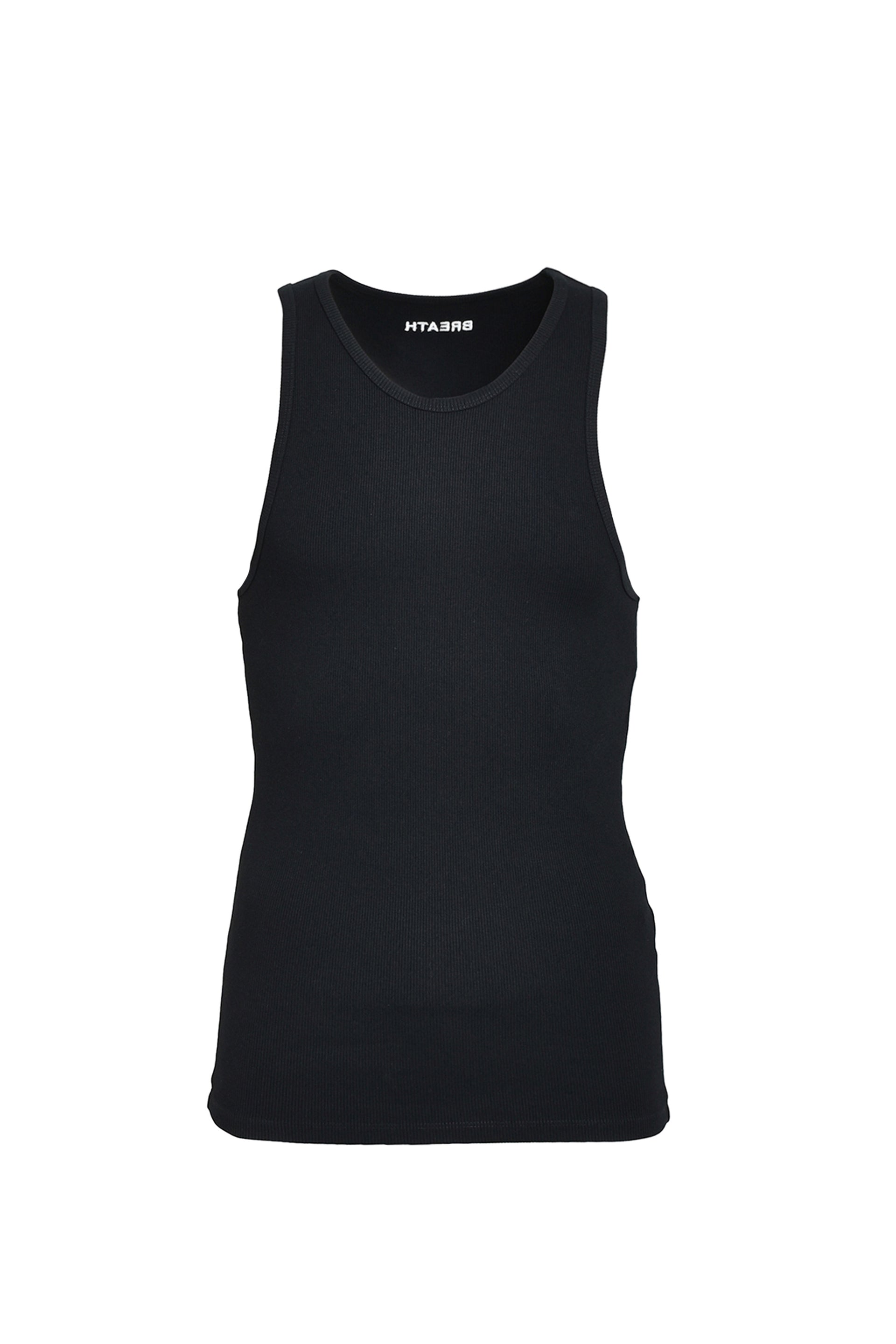 LOGO RIB TANK TOP / BLK