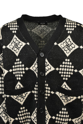 DIAMOND KNIT CARDIGAN / BLK