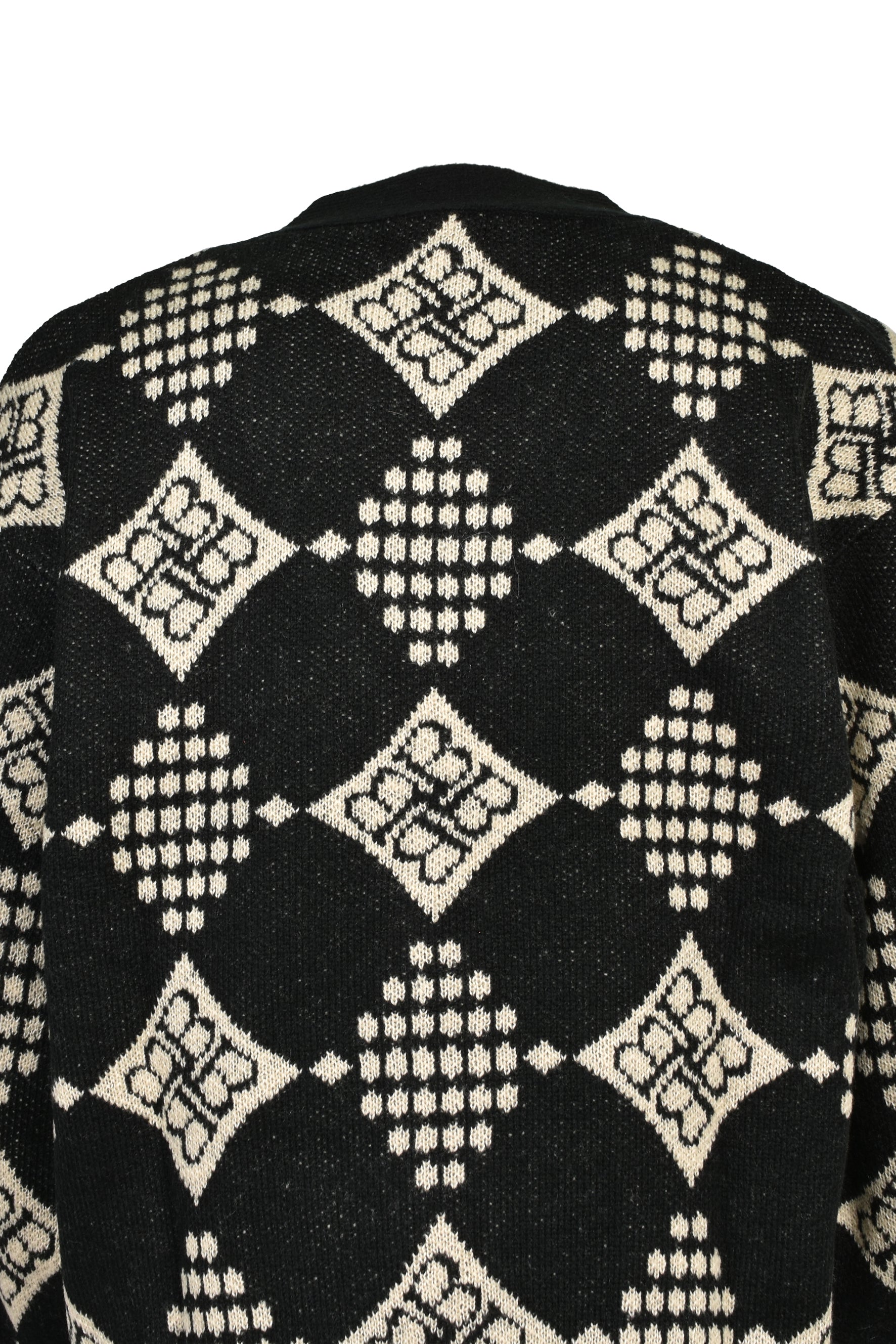 DIAMOND KNIT CARDIGAN / BLK