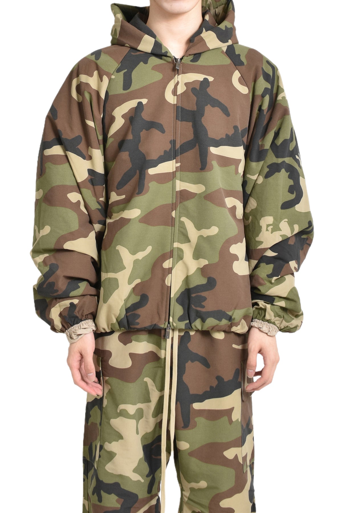 MILITARY NYLON HOODED JACKET / WOODLAND CAMO