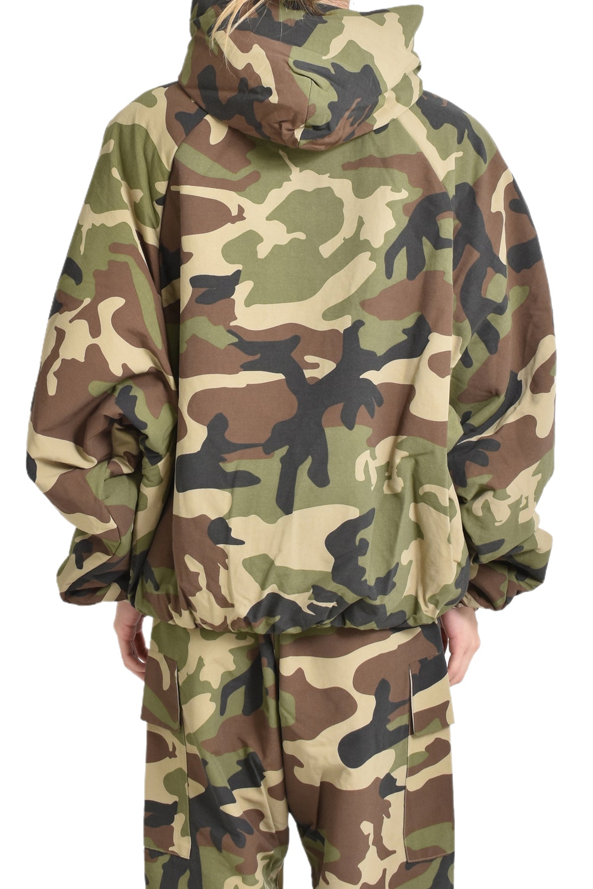 MILITARY NYLON HOODED JACKET / WOODLAND CAMO