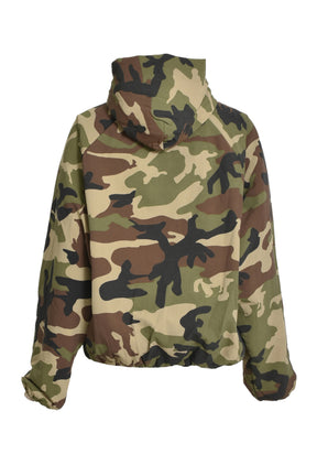 MILITARY NYLON HOODED JACKET / WOODLAND CAMO