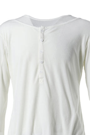 DOUBLE LAYERED LONG SLEEVE (BUTTON) / WHT