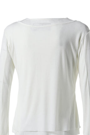 DOUBLE LAYERED LONG SLEEVE (BUTTON) / WHT