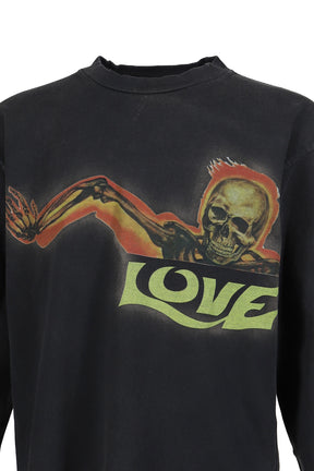 SKULL LOVE L/S T-SHIRTS (EXCLUSIVE) / BLK