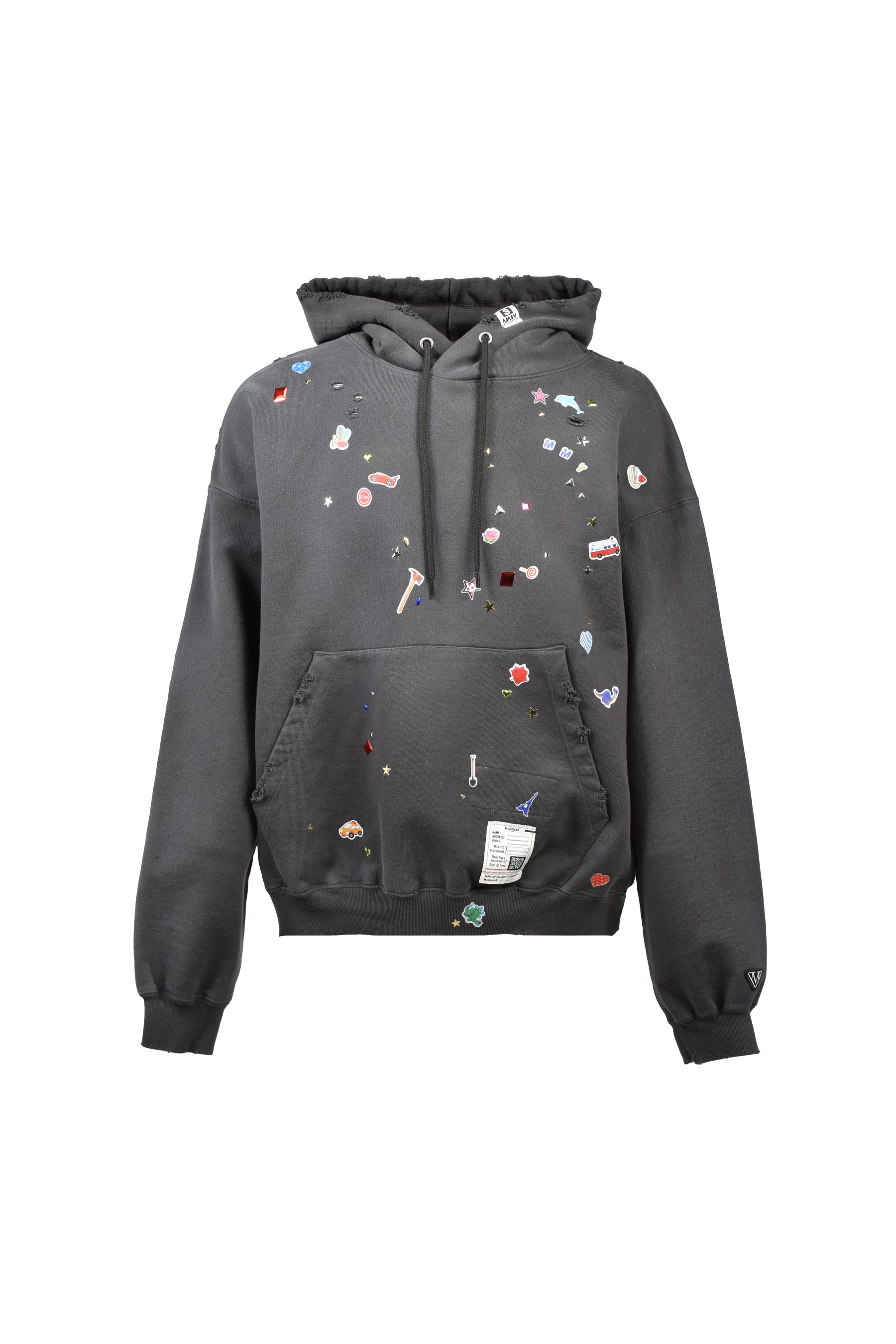 KIDS STICKER HOODIE / BLK