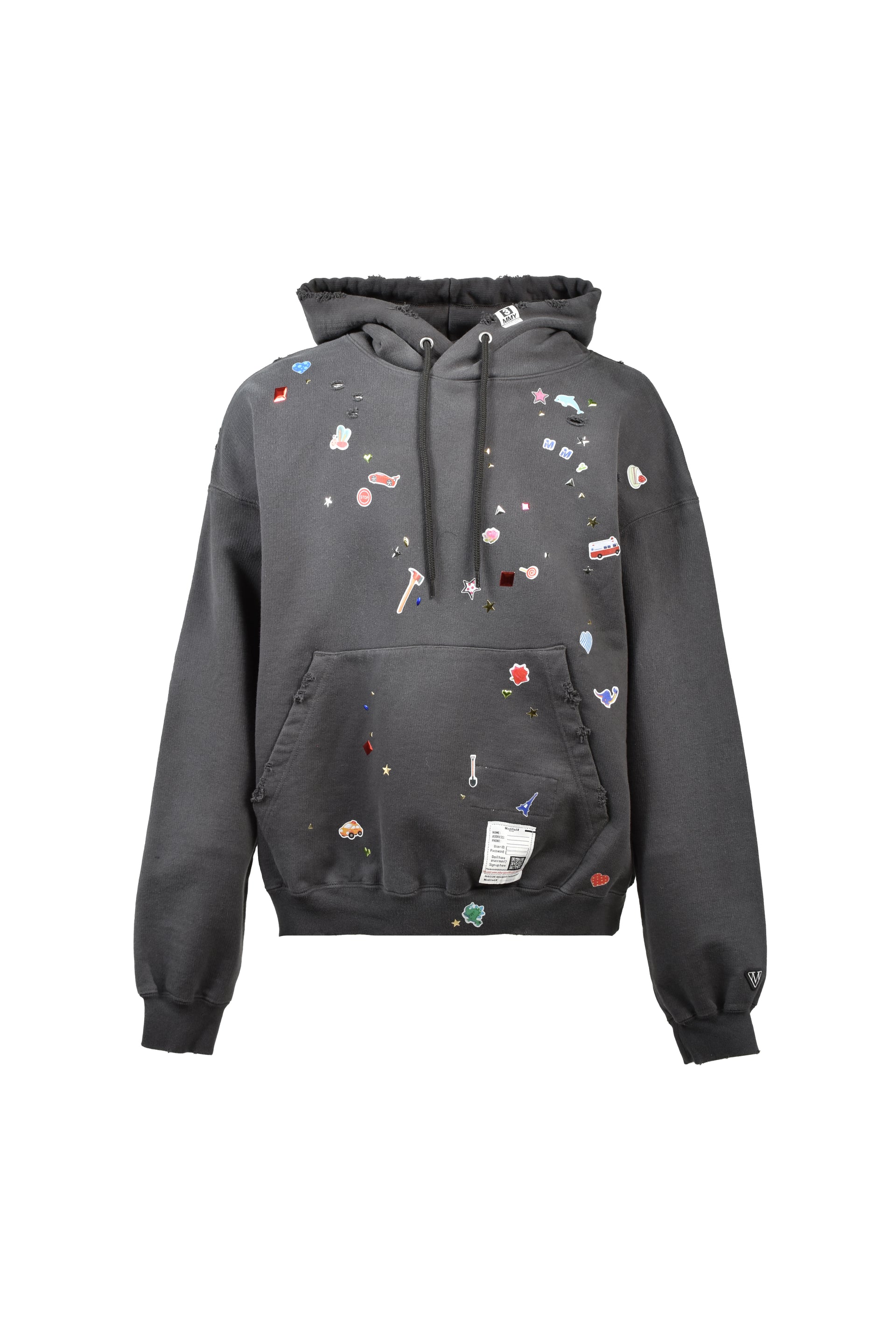KIDS STICKER HOODIE / BLK