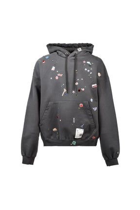 KIDS STICKER HOODIE / BLK