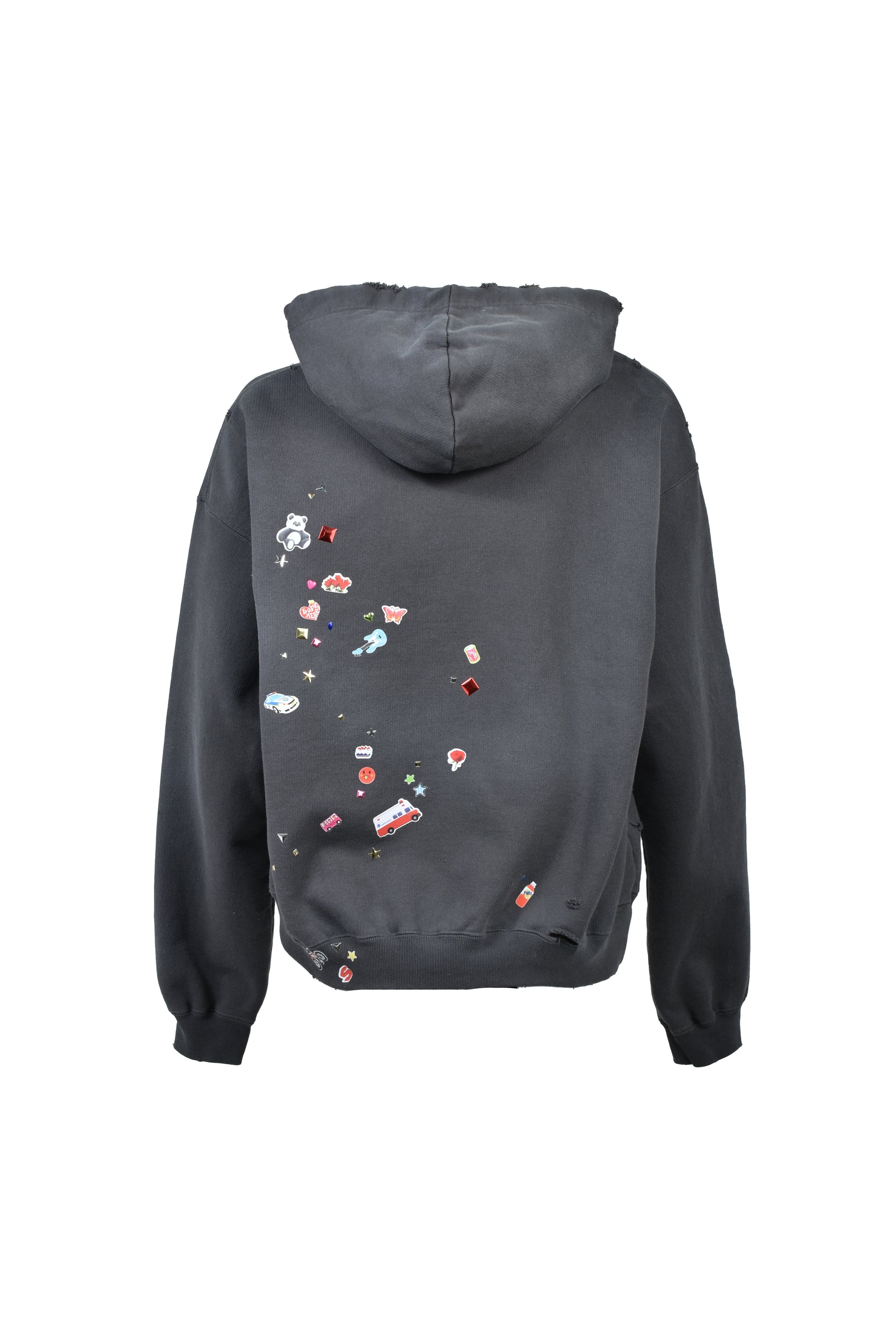 KIDS STICKER HOODIE / BLK
