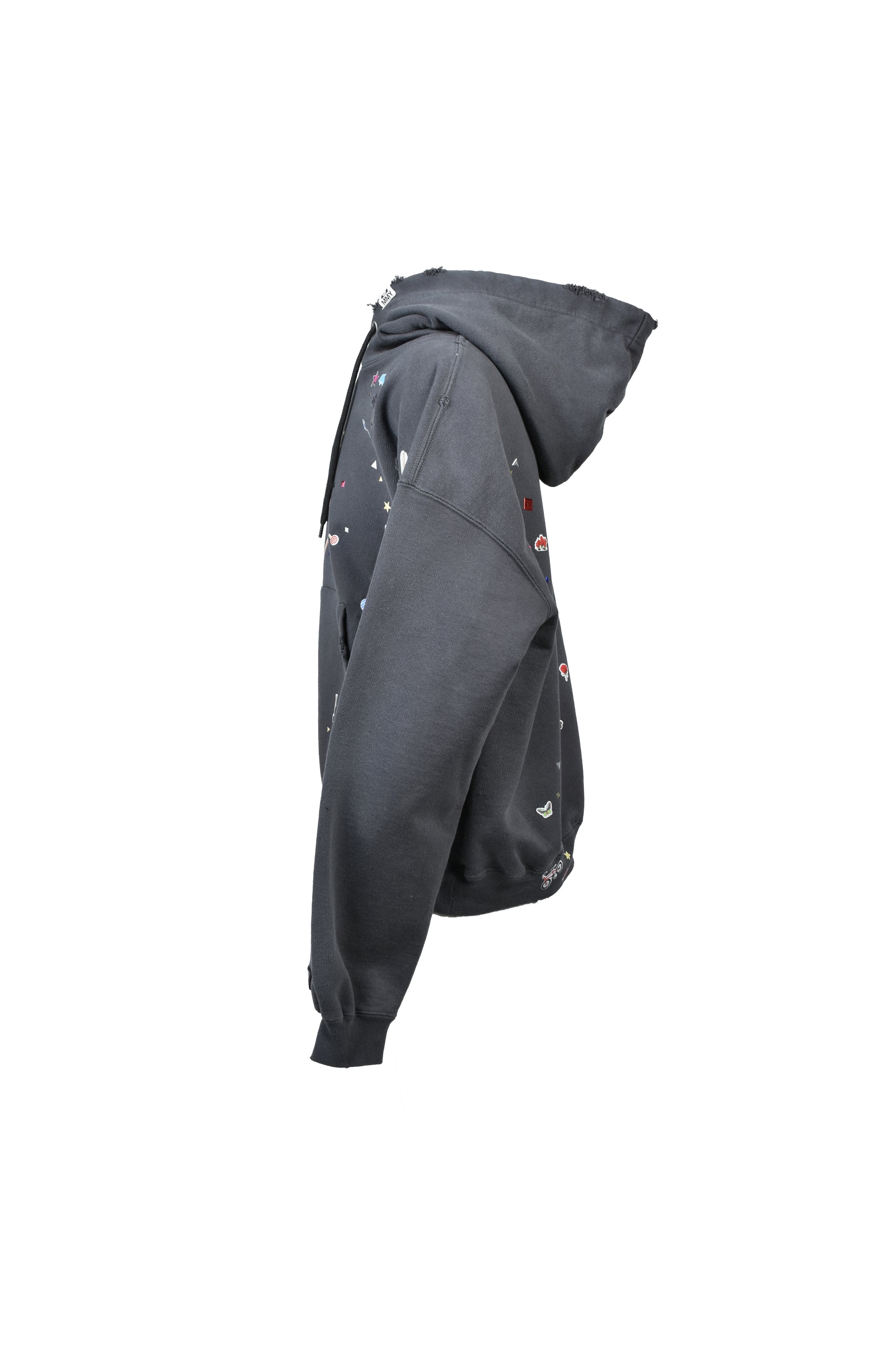 KIDS STICKER HOODIE / BLK