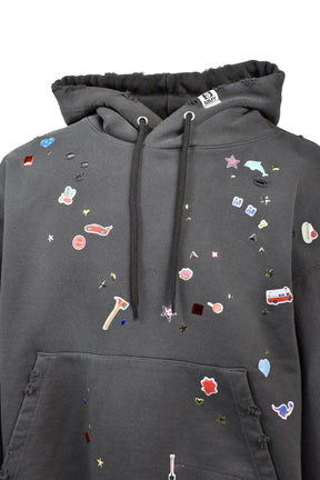 KIDS STICKER HOODIE / BLK