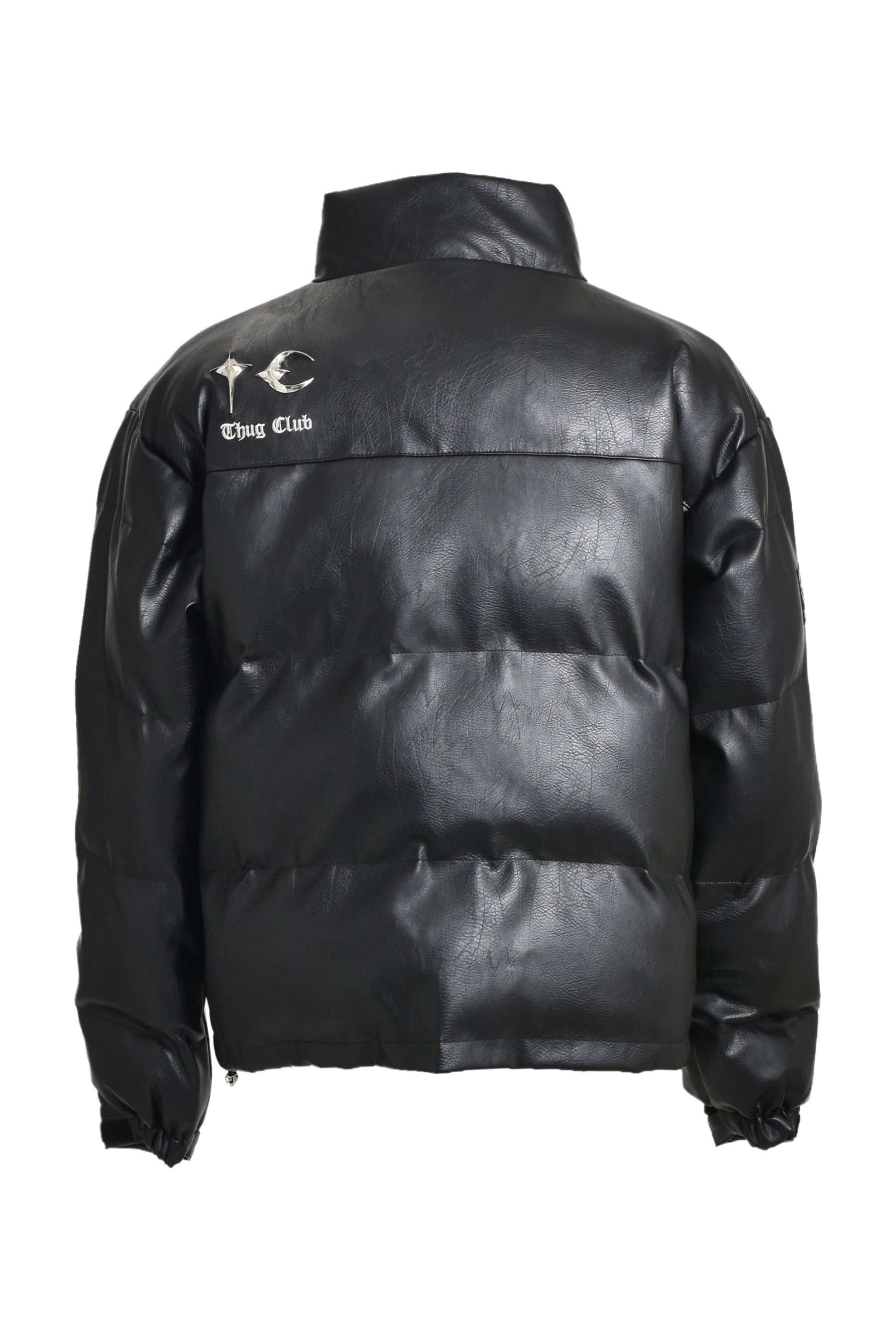 TC LEATHER PUFFER JACKET / BLK