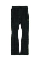 BOOT-CUT TRACK PANT - C/PE VELOUR / GRN