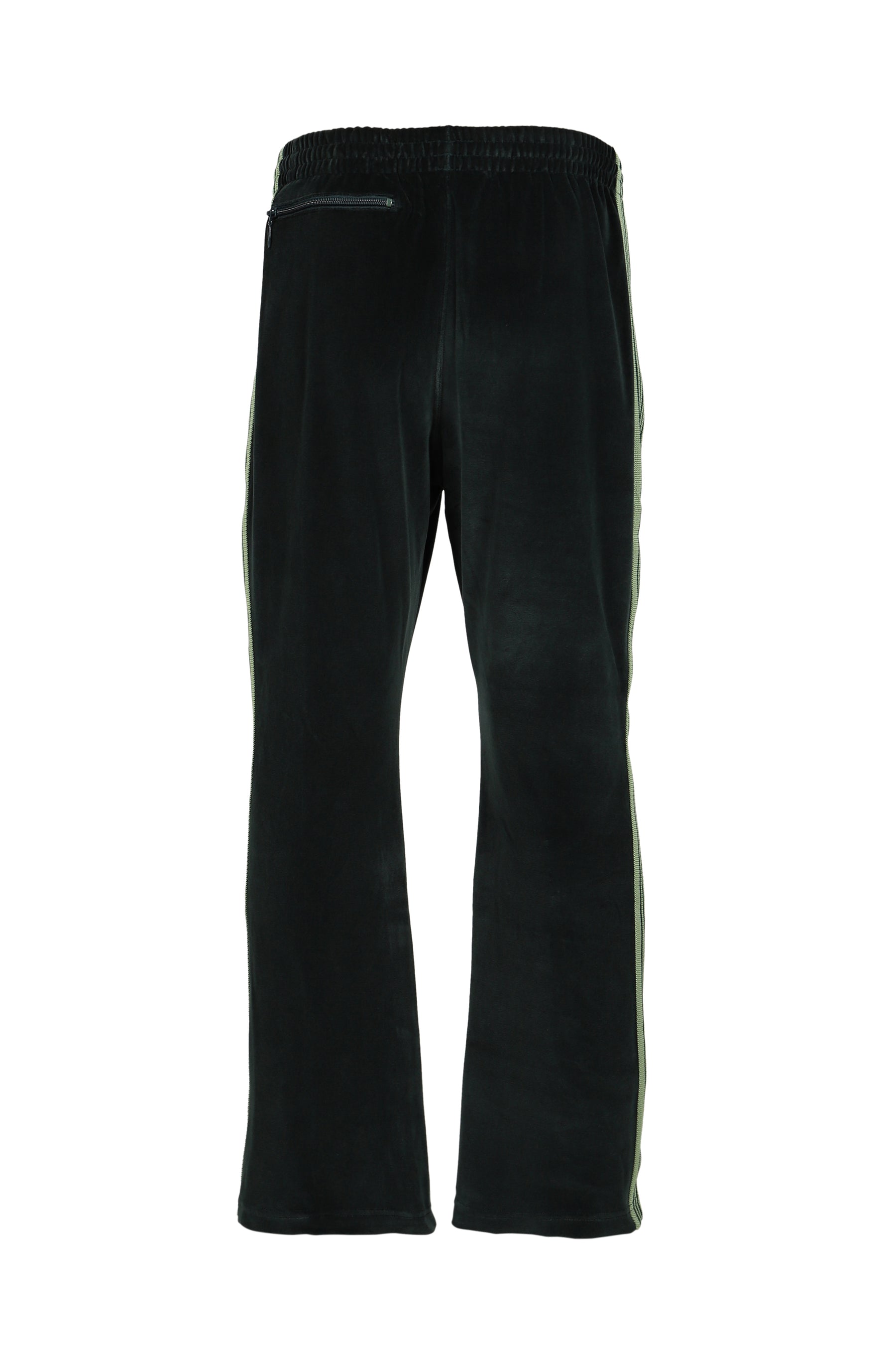 BOOT-CUT TRACK PANT - C/PE VELOUR / GRN