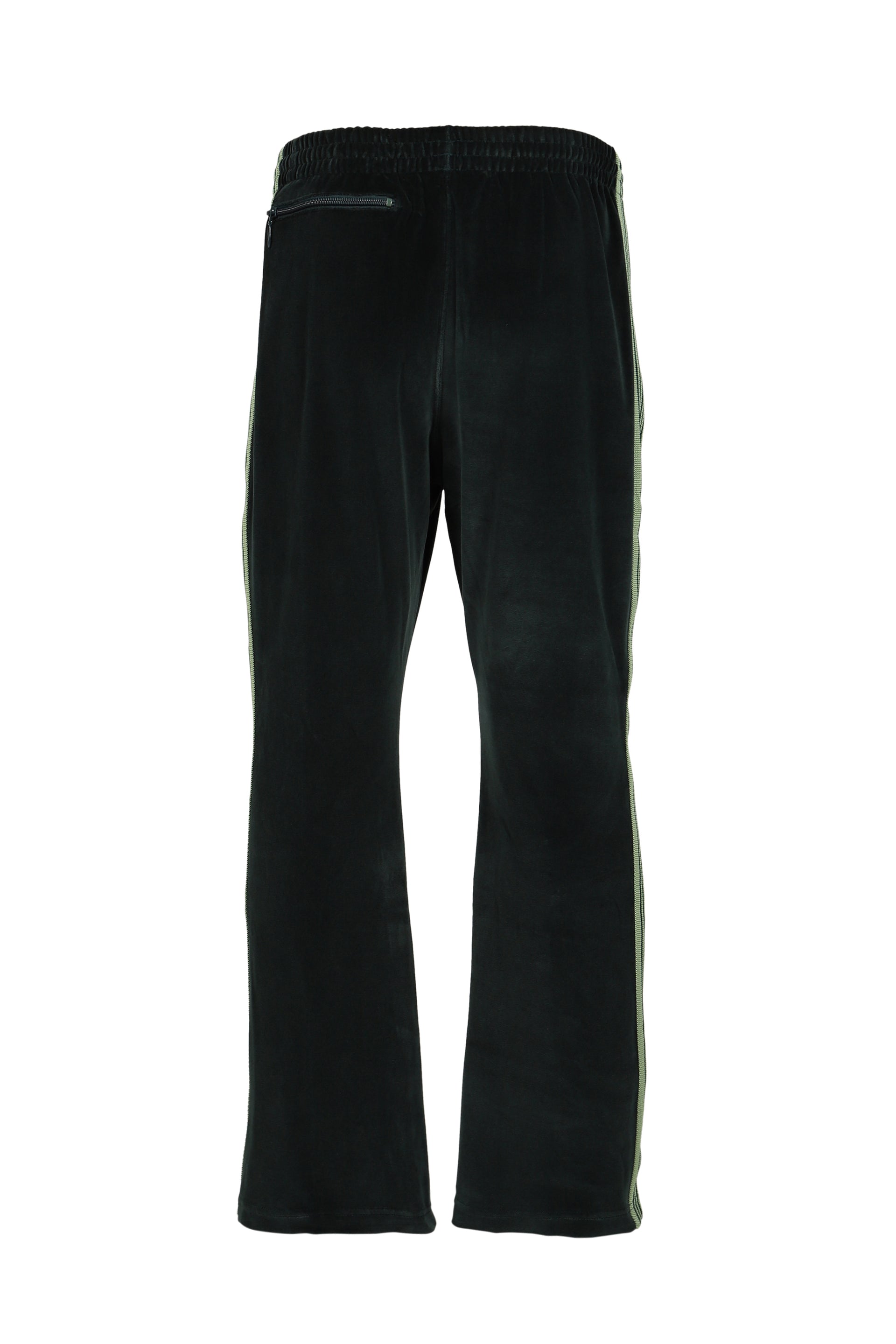 BOOT-CUT TRACK PANT - C/PE VELOUR / GRN