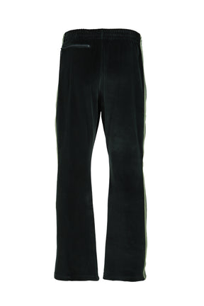 BOOT-CUT TRACK PANT - C/PE VELOUR / GRN