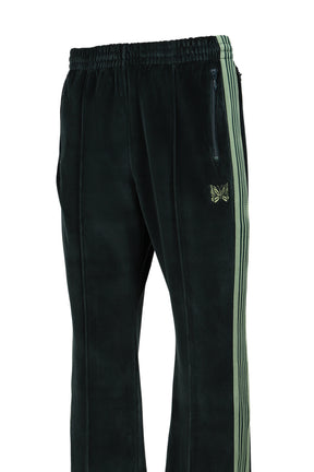 BOOT-CUT TRACK PANT - C/PE VELOUR / GRN
