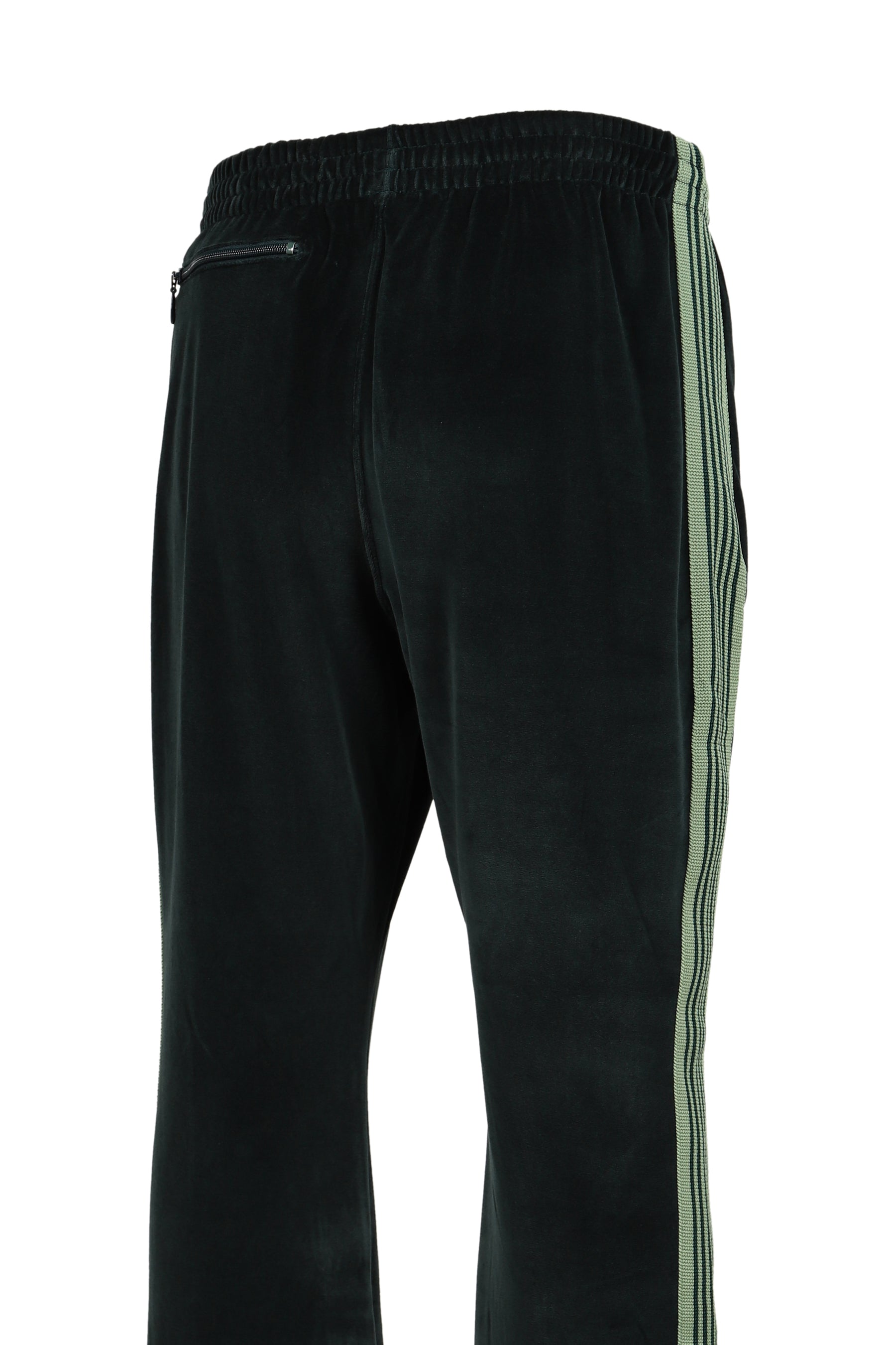 BOOT-CUT TRACK PANT - C/PE VELOUR / GRN