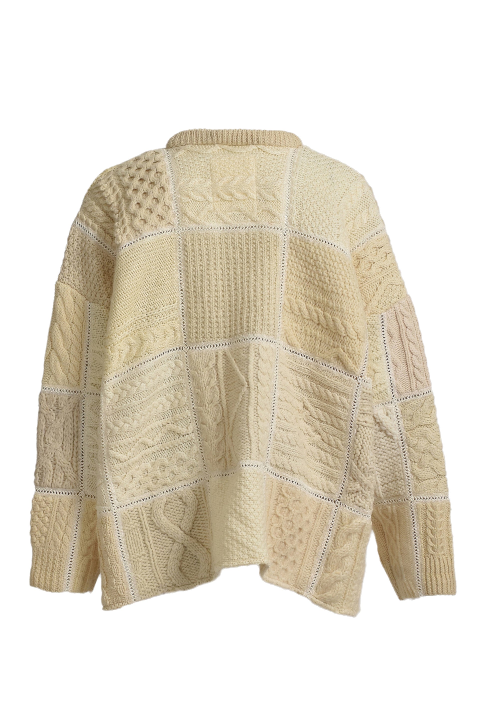 READYMADE PATCHWORK FISHERMAN KNIT / WHT