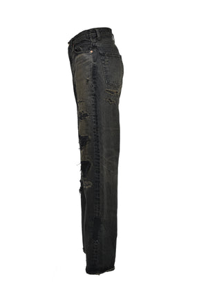 BORO BOOTCUT WIDE JEANS / BLK