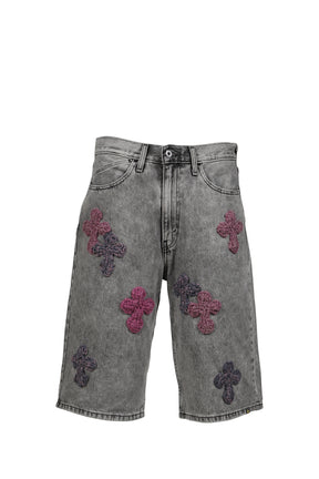 3D CROSS DENIM SHORTS / INDIGO