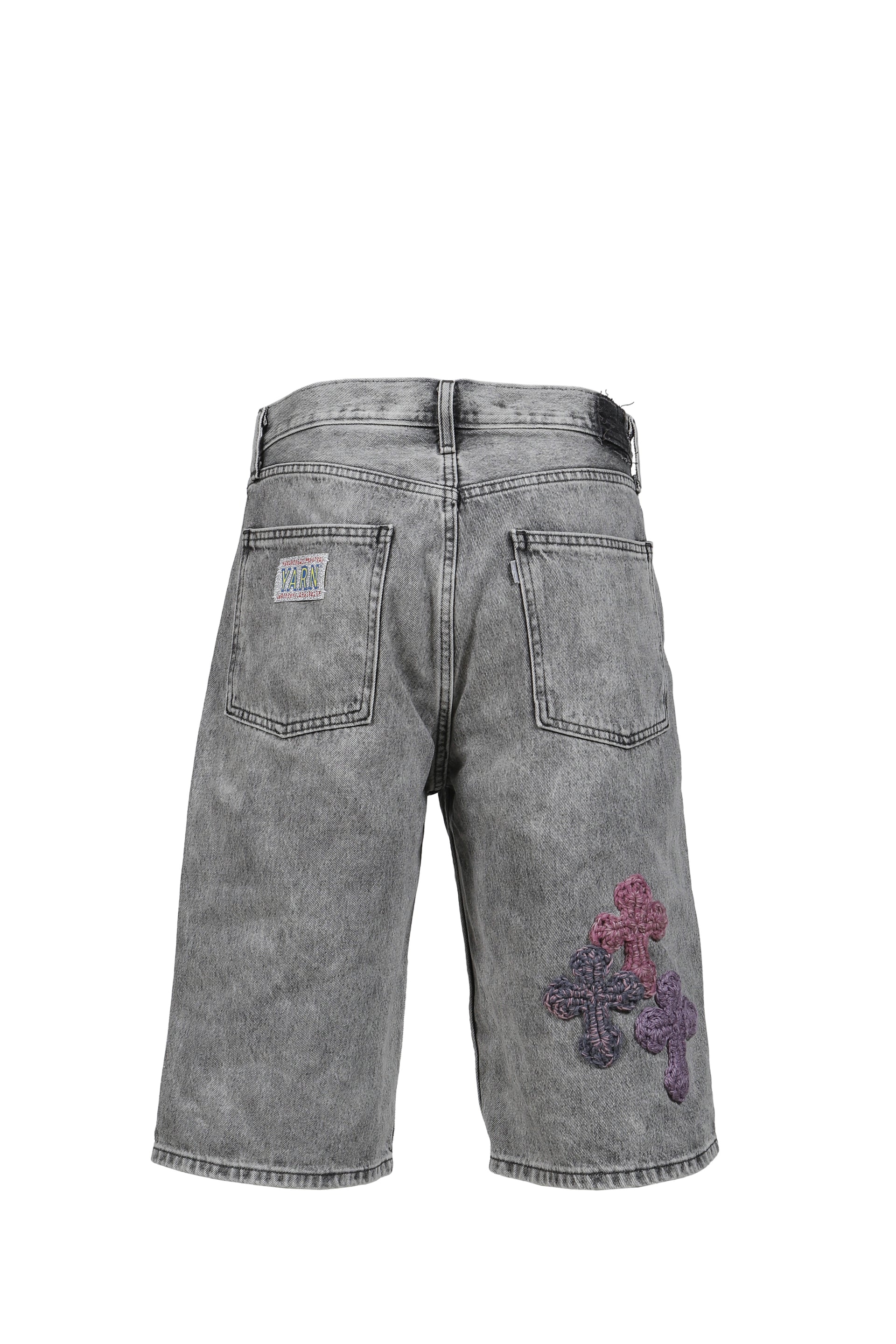 3D CROSS DENIM SHORTS / INDIGO
