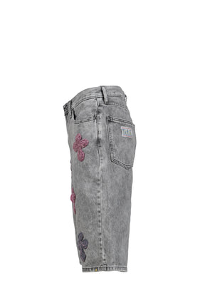 3D CROSS DENIM SHORTS / INDIGO