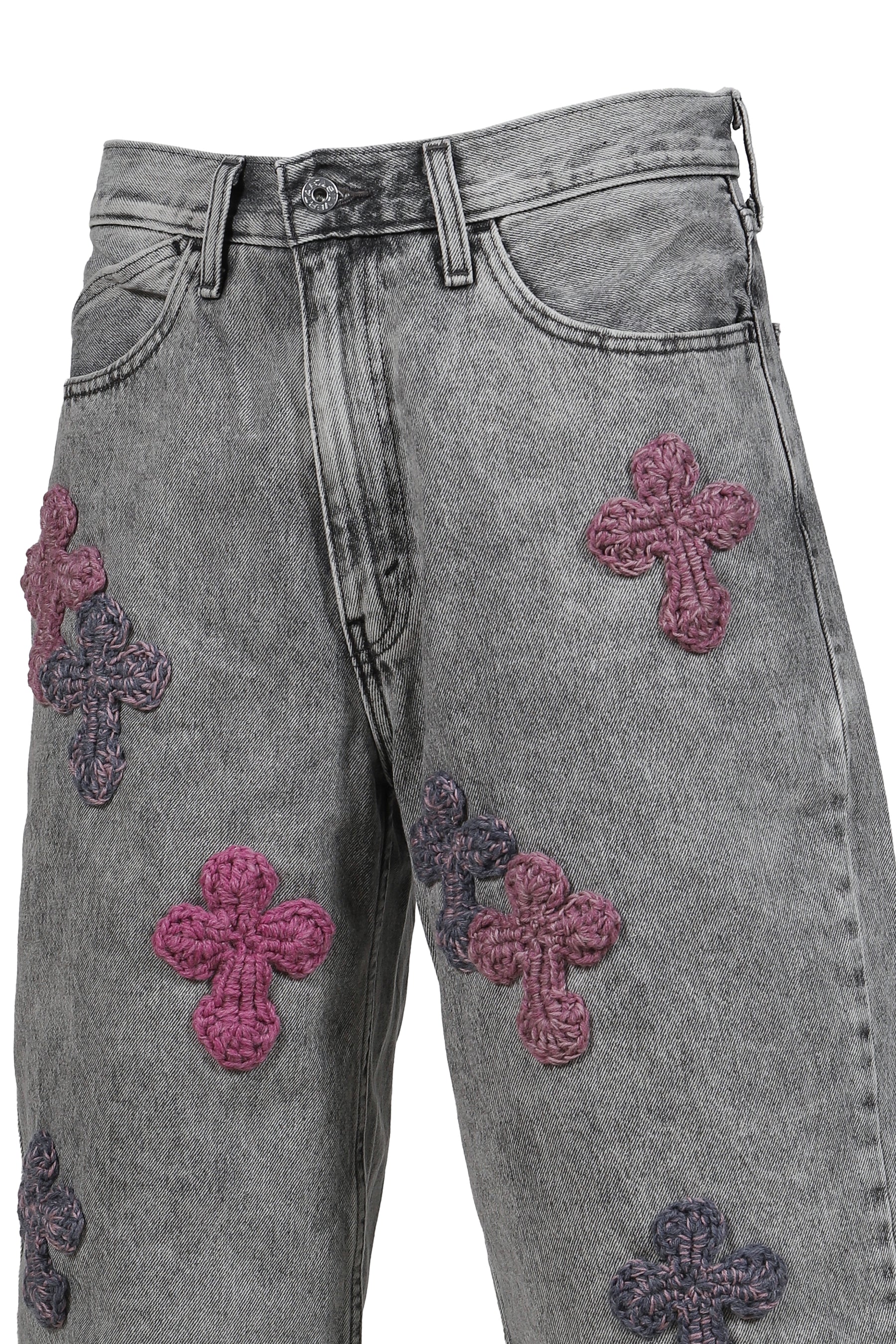3D CROSS DENIM SHORTS / INDIGO