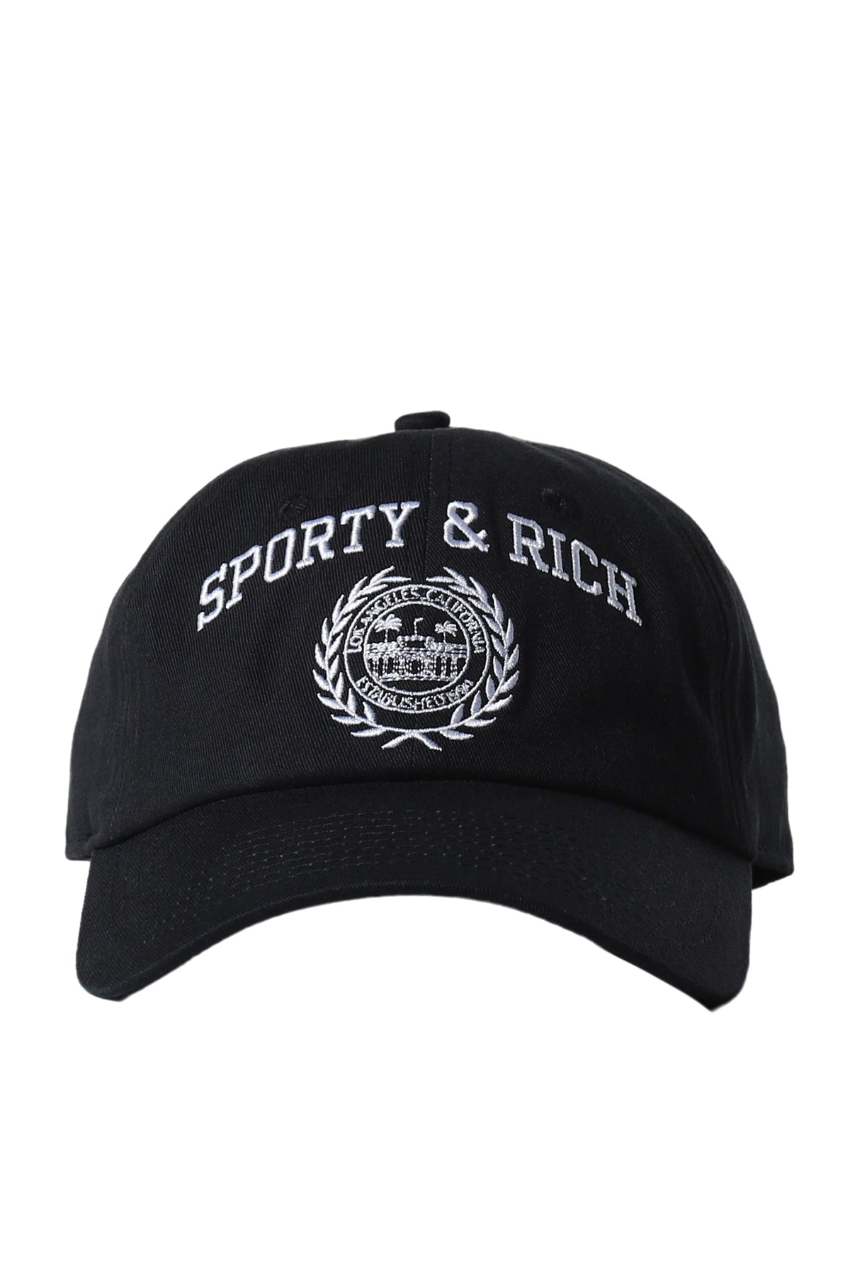 VARSITY CREST EMBROIDERED HAT / BLK