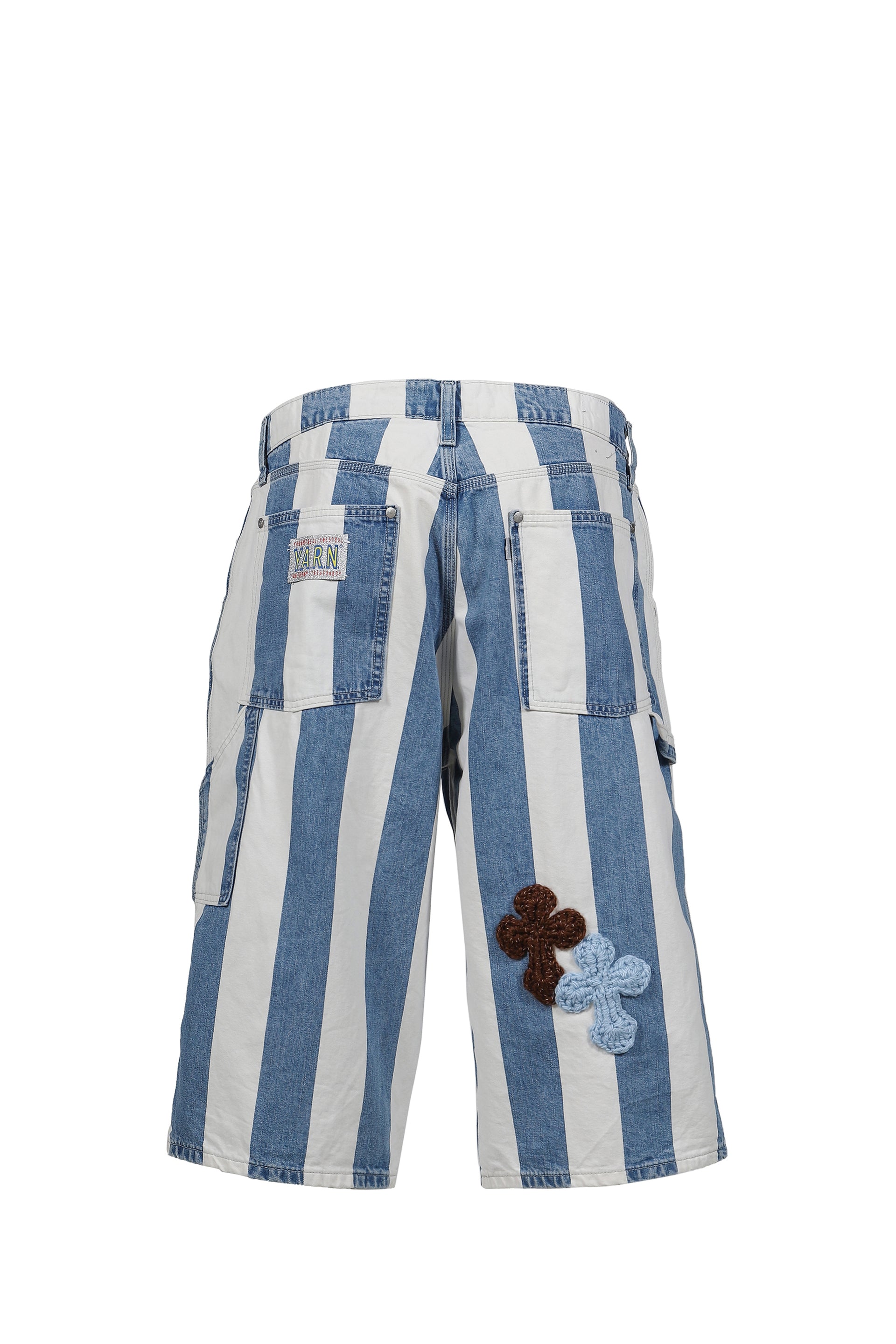 3D CROSS DENIM SHORTS / INDIGO