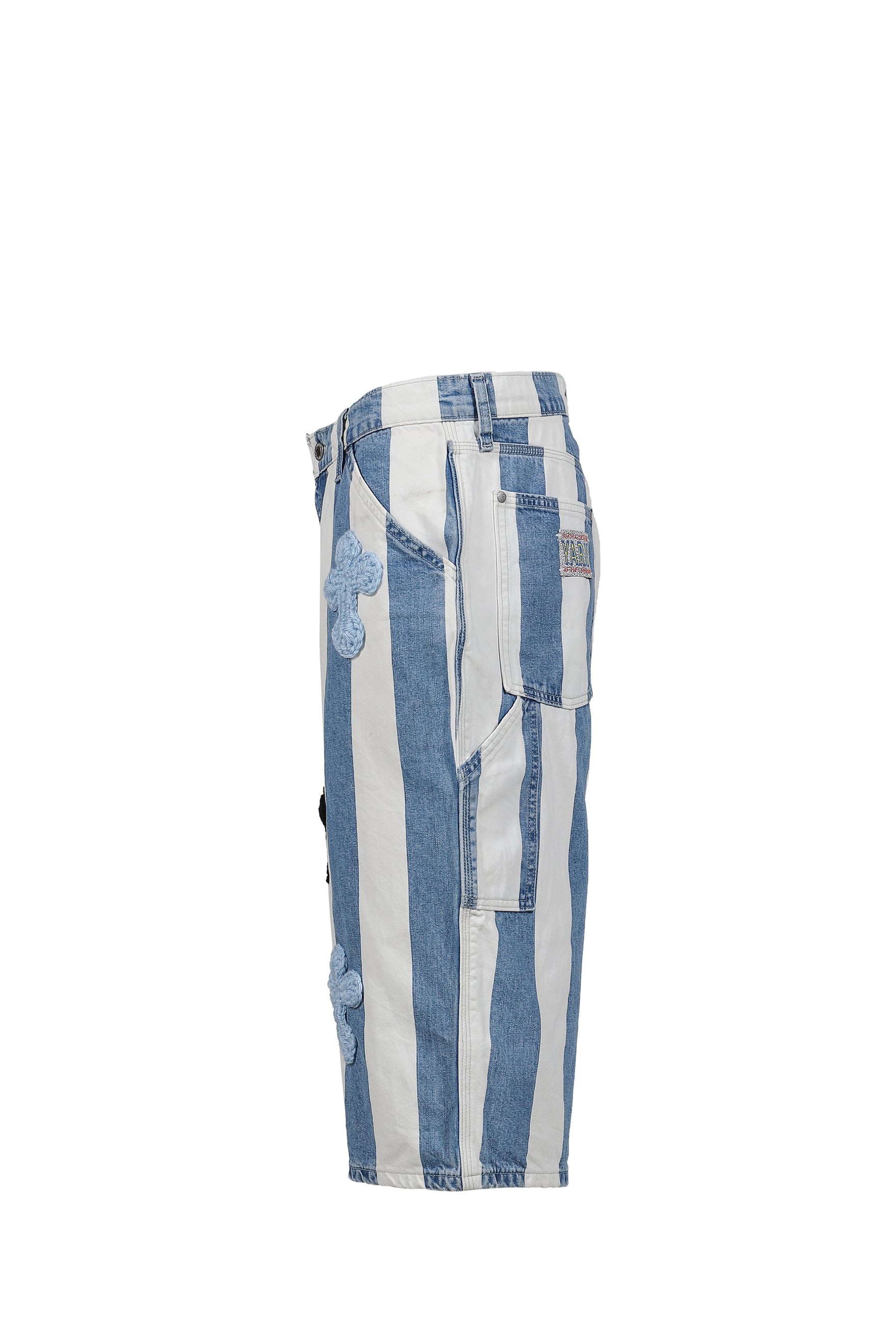 3D CROSS DENIM SHORTS / INDIGO