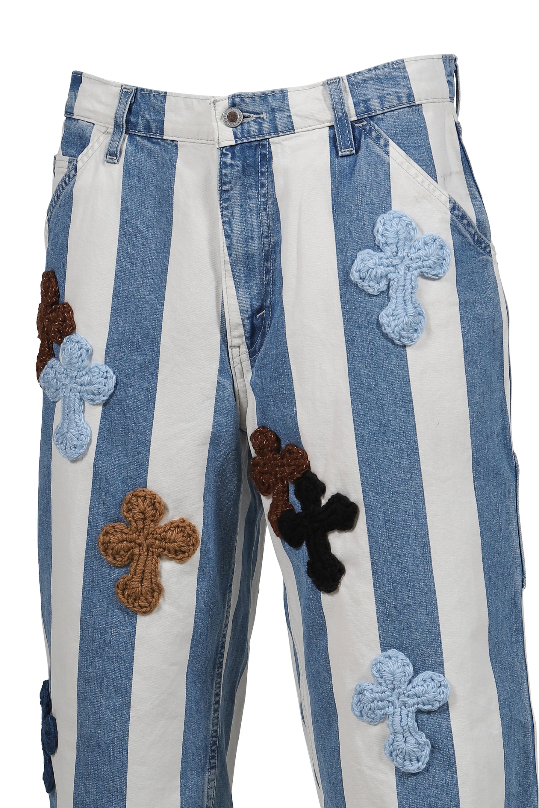 3D CROSS DENIM SHORTS / INDIGO