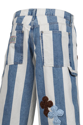 3D CROSS DENIM SHORTS / INDIGO