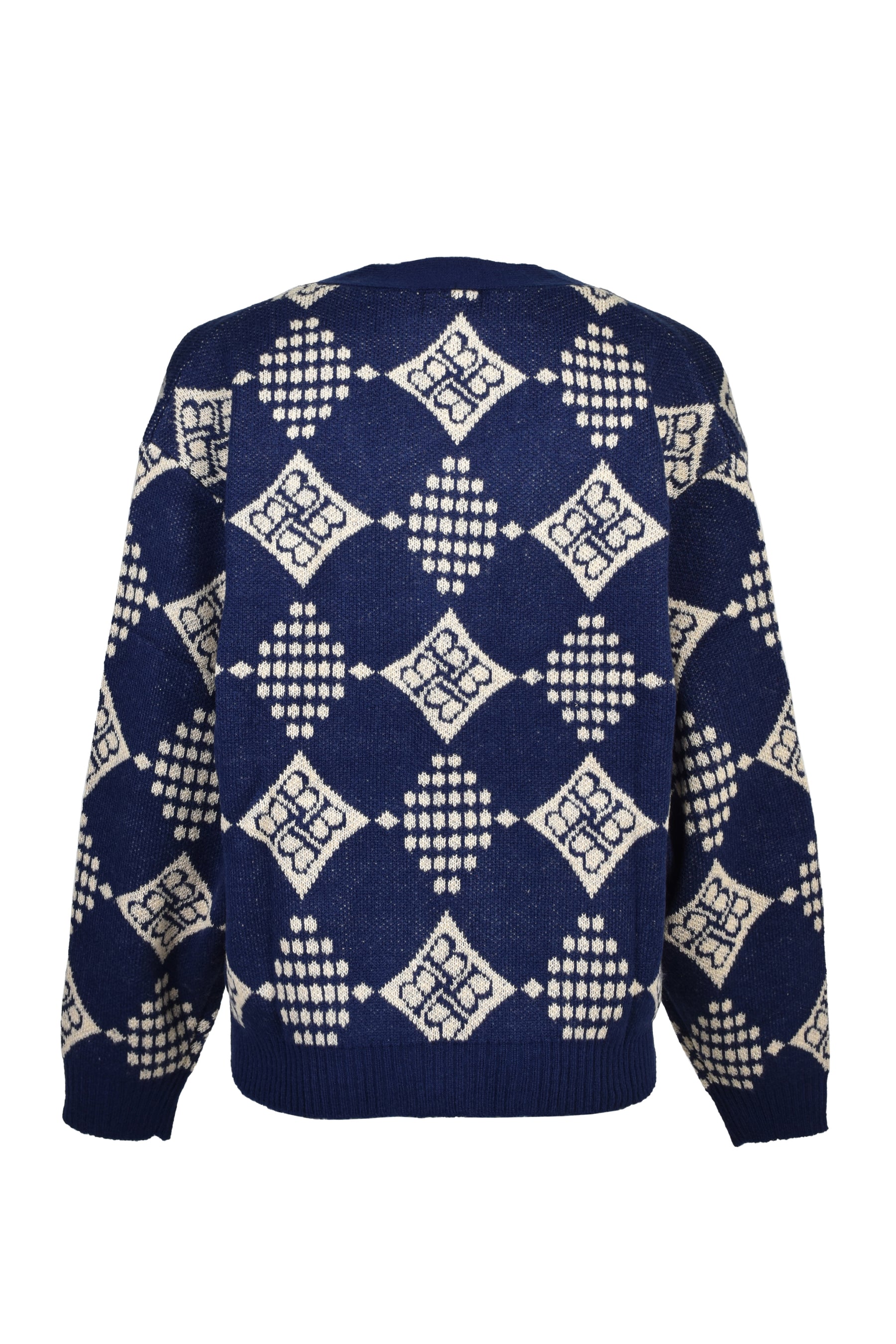 DIAMOND KNIT CARDIGAN / NVY