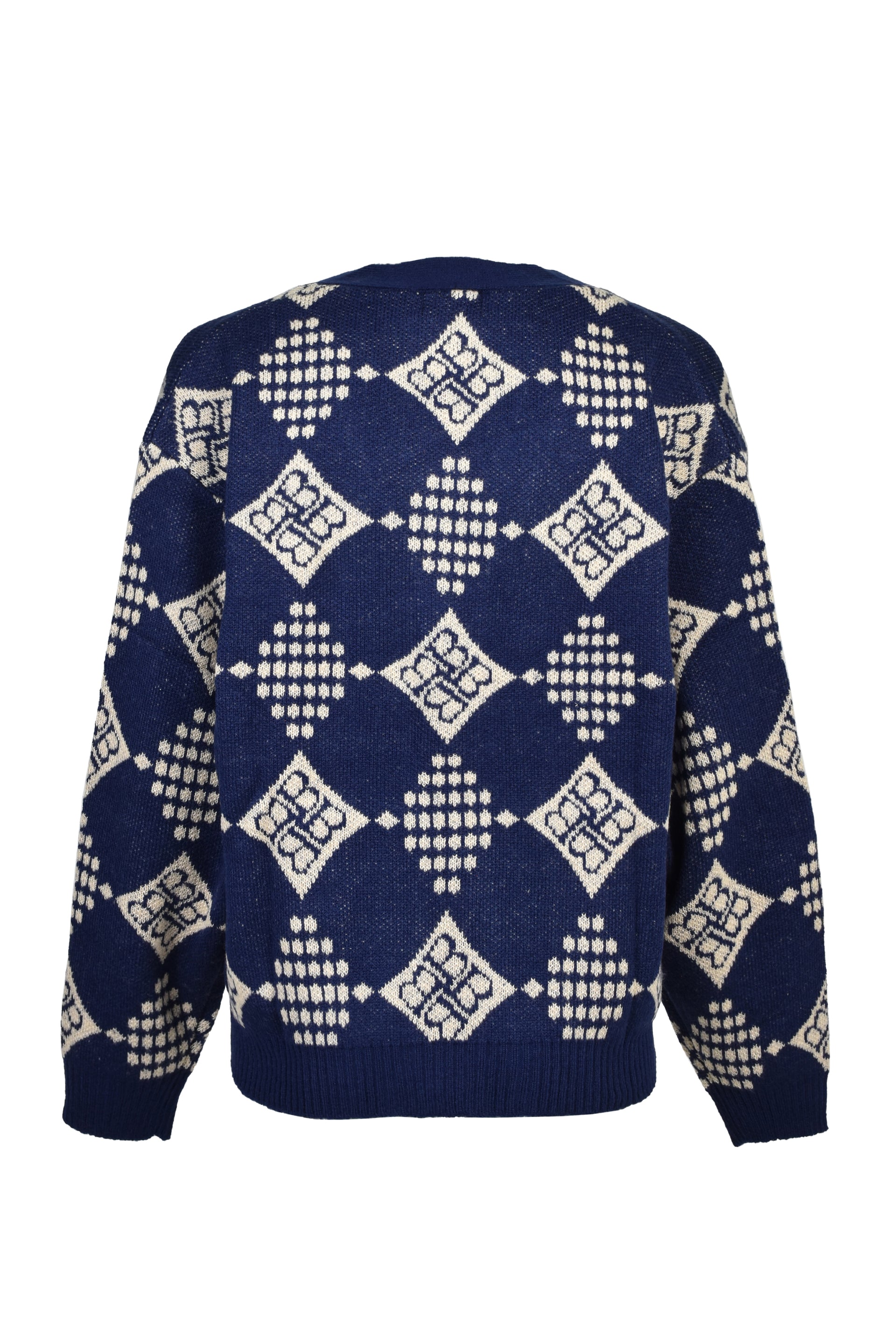 DIAMOND KNIT CARDIGAN / NVY