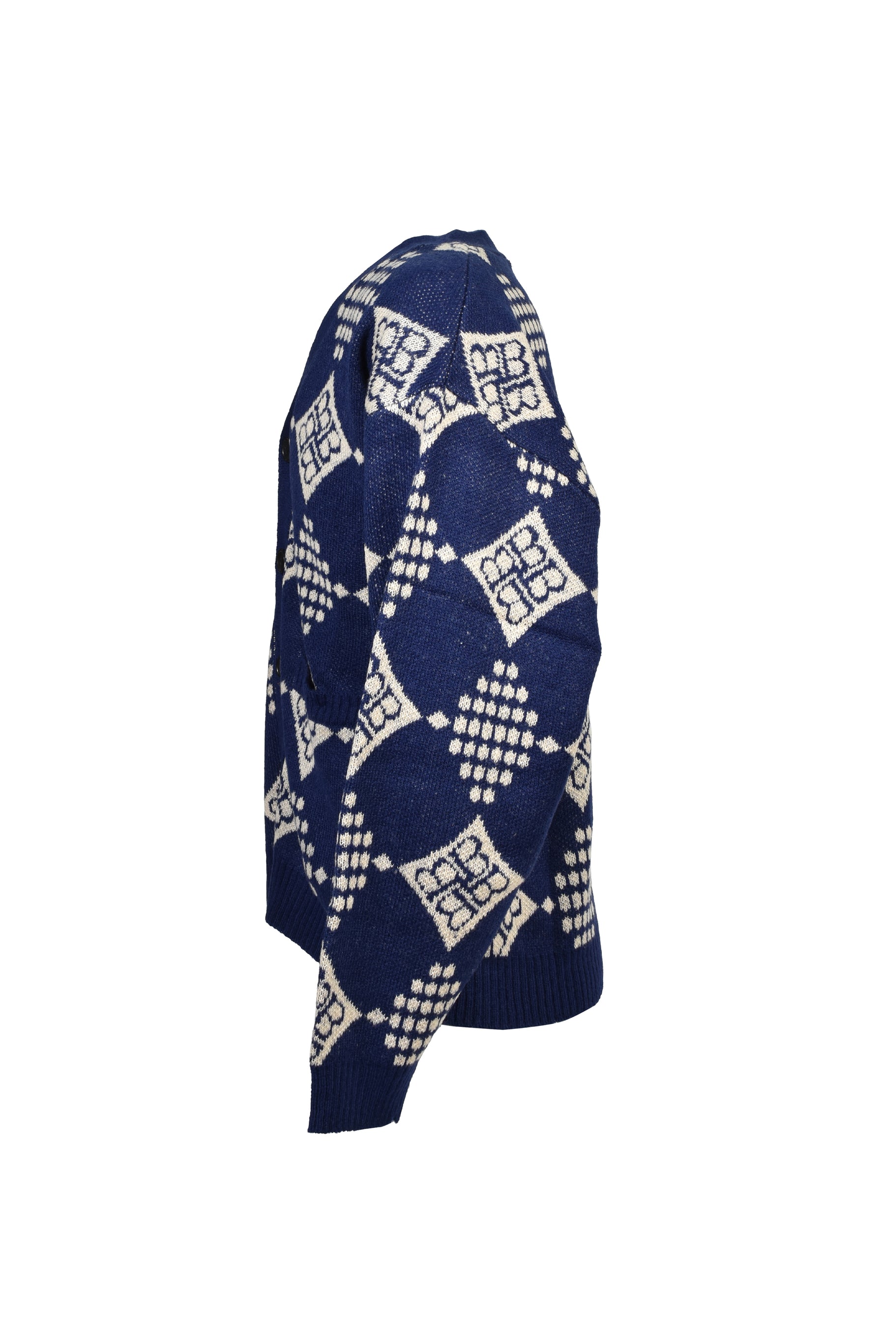 DIAMOND KNIT CARDIGAN / NVY