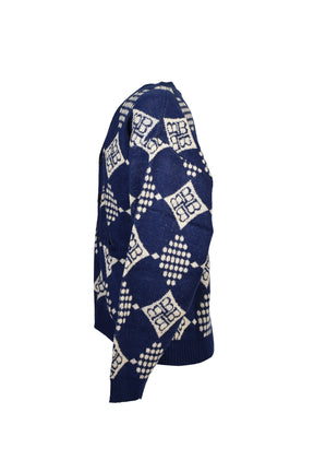 DIAMOND KNIT CARDIGAN / NVY