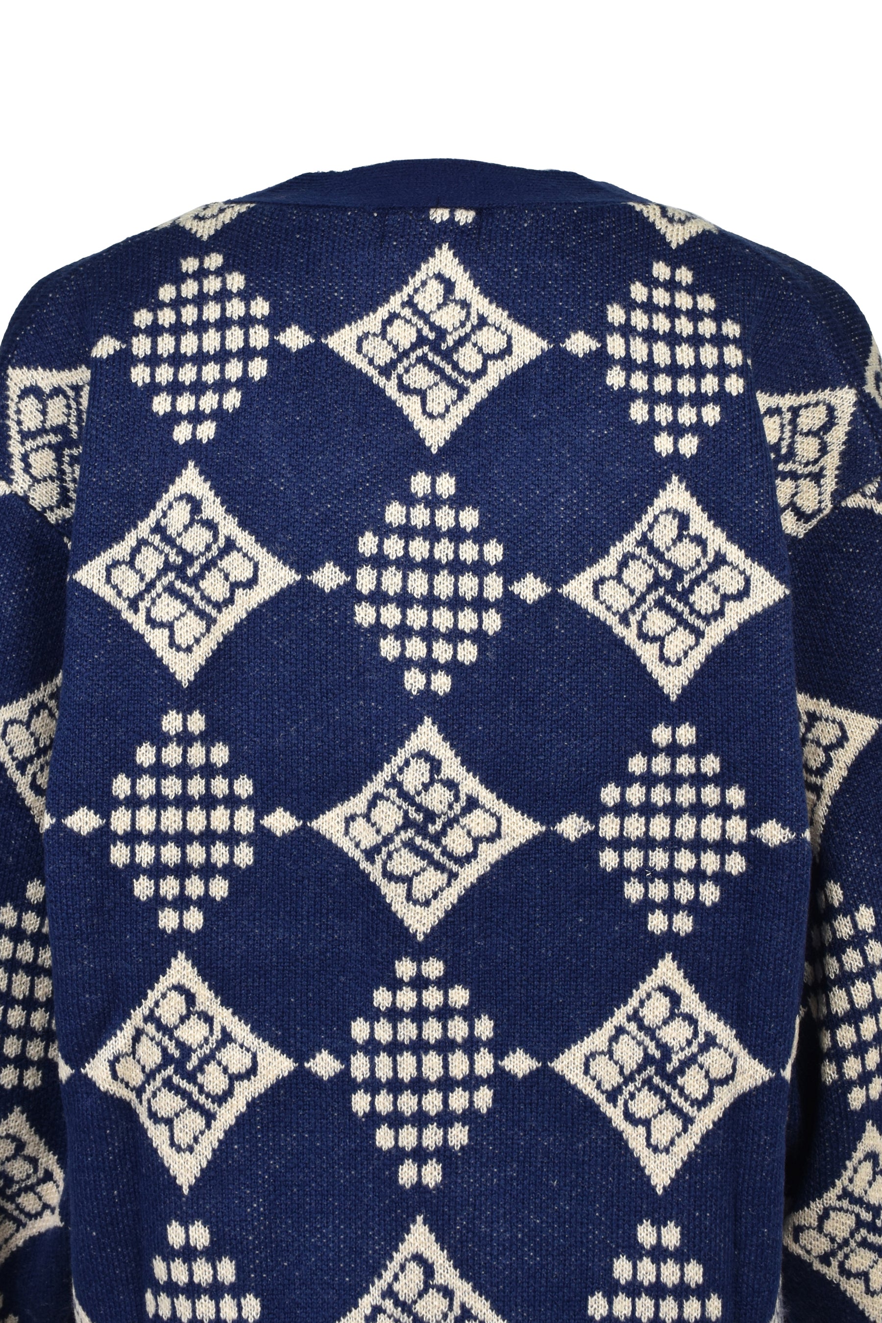 DIAMOND KNIT CARDIGAN / NVY