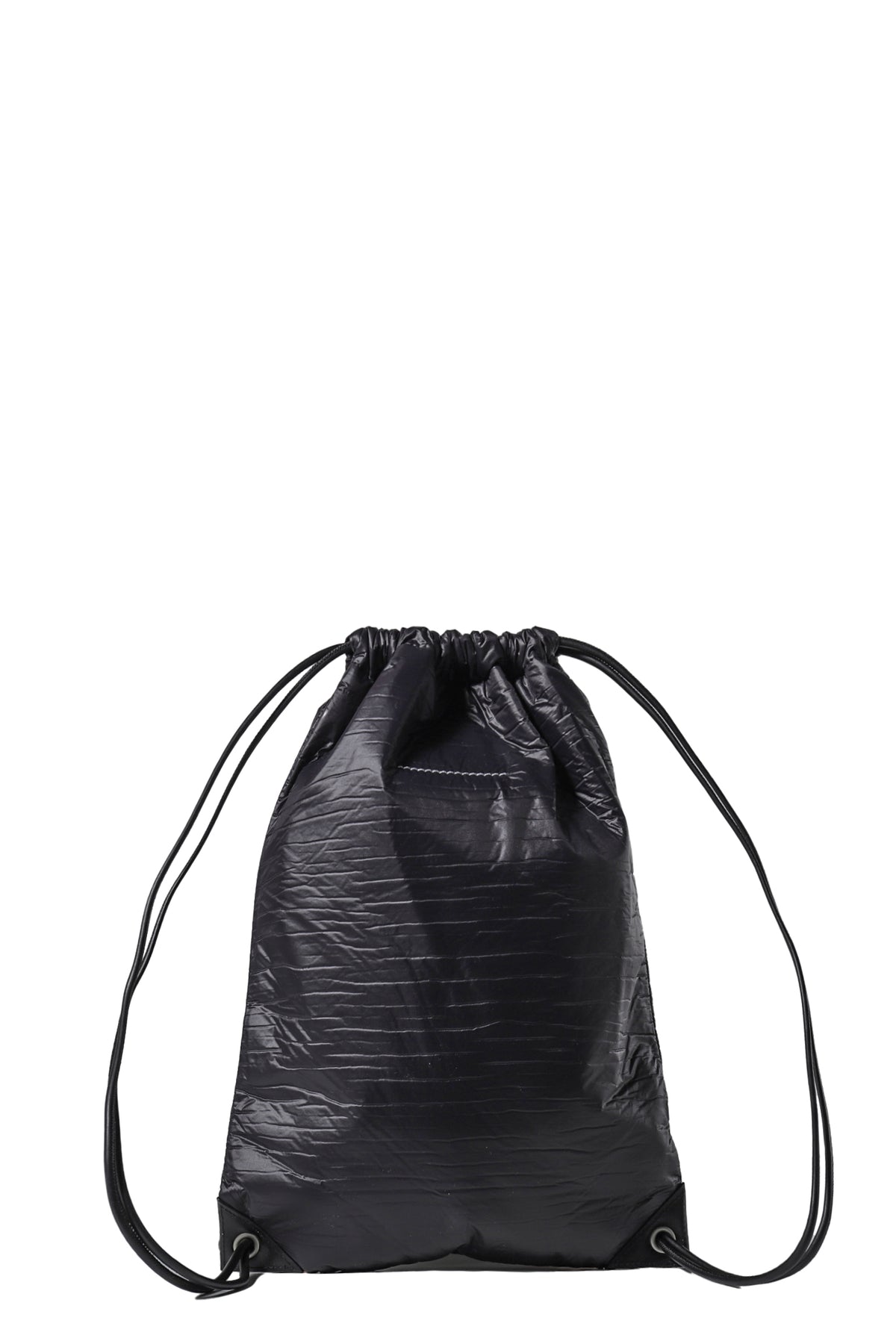 DRAWSTRING BAG LEATHER / BLK