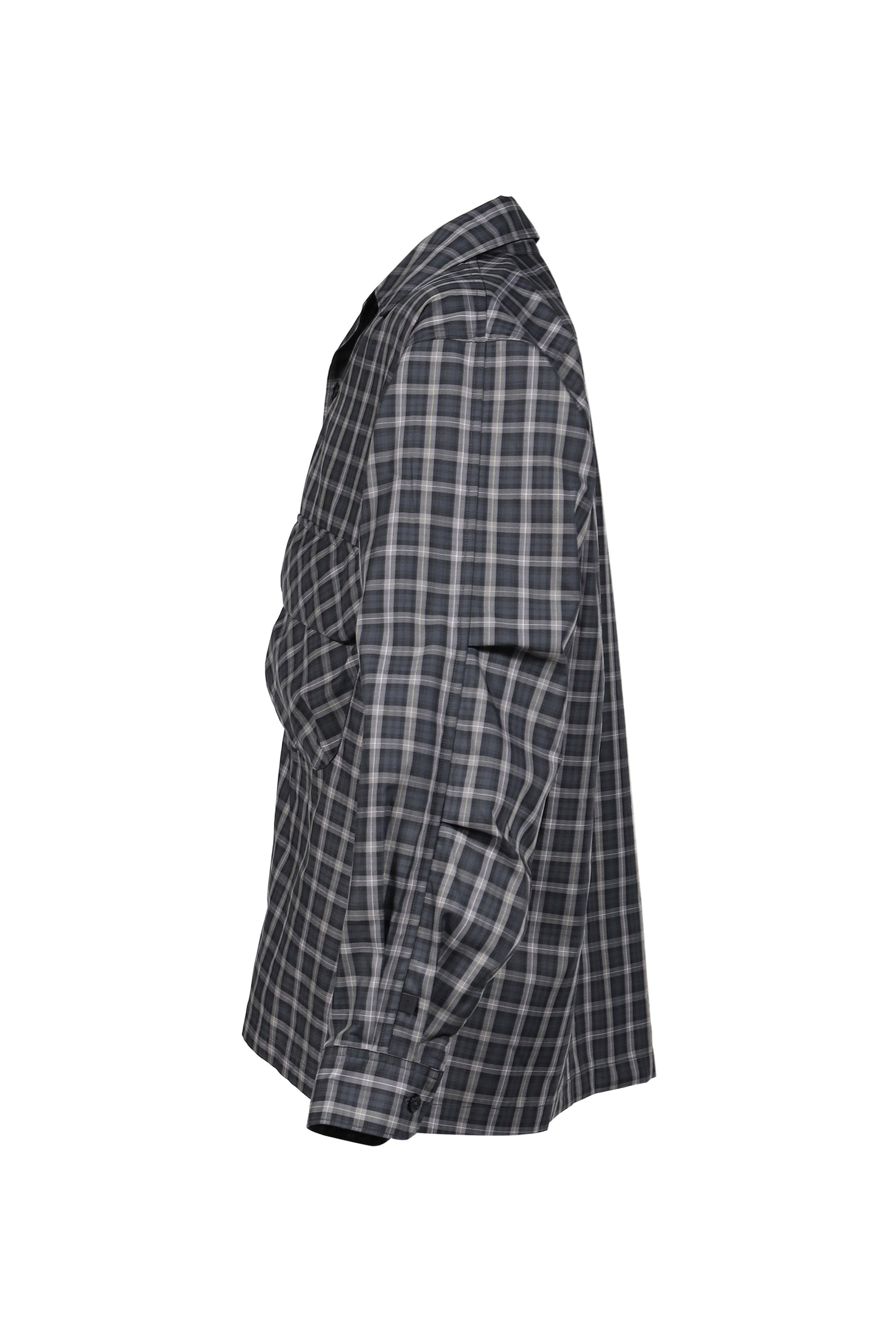 TECH SPORTS OPEN COLLAR SHIRT L/S GREN PLAID / CHA