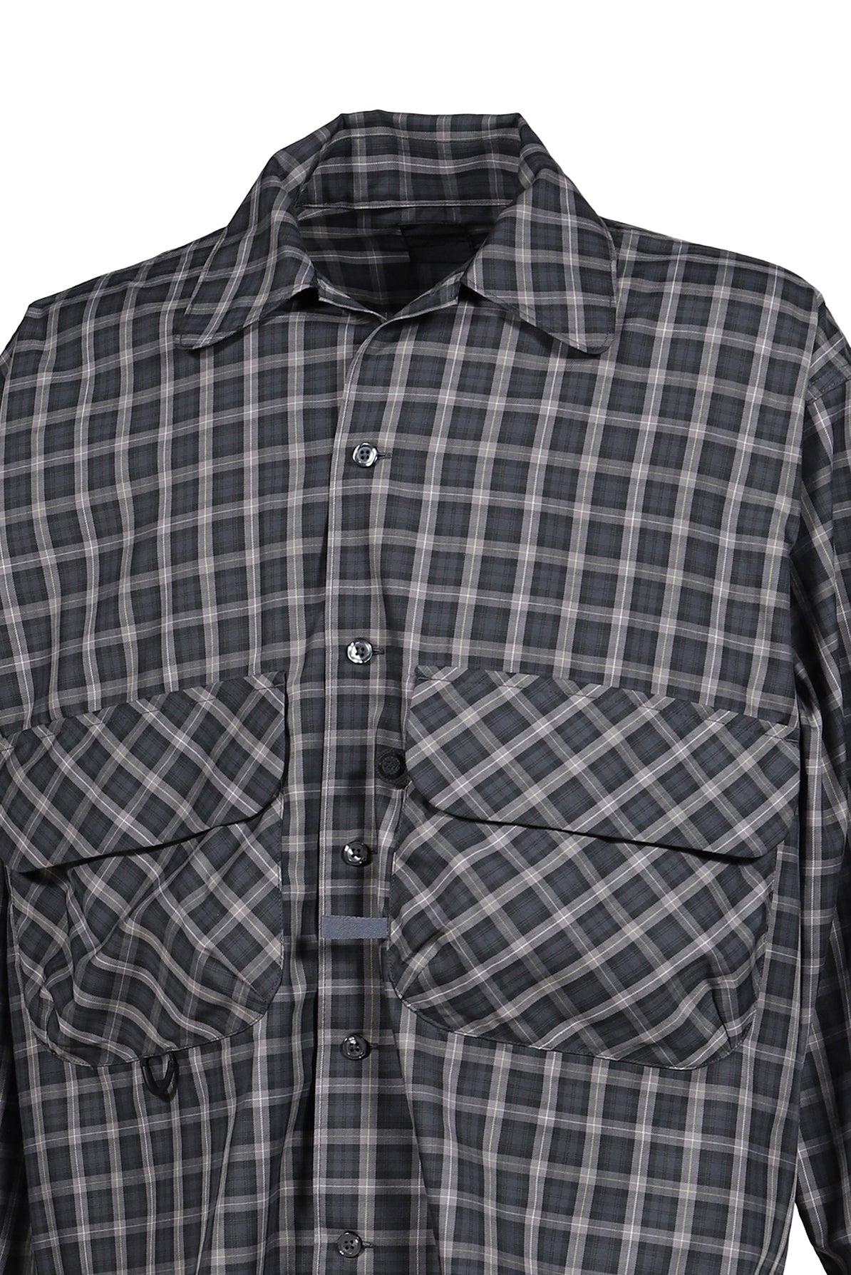 TECH SPORTS OPEN COLLAR SHIRT L/S GREN PLAID / CHA