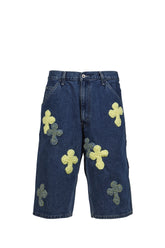 3D CROSS DENIM SHORTS / INDIGO