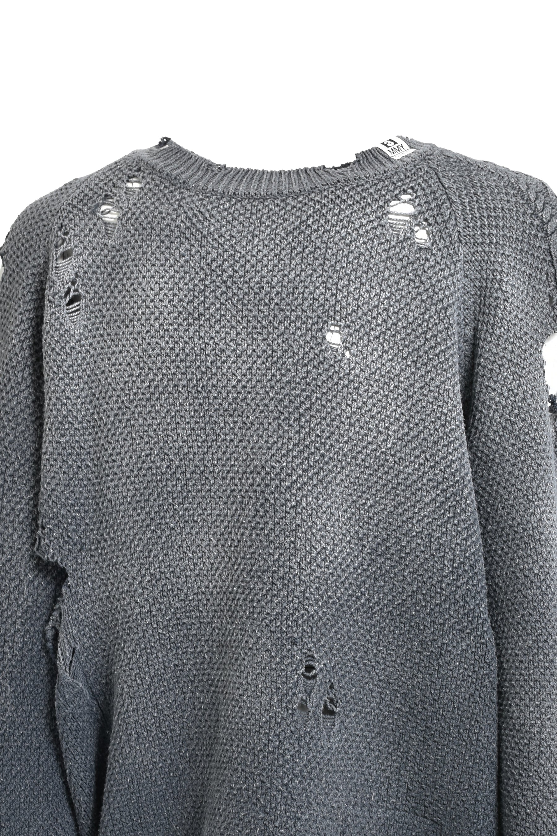 SUN FADED KNIT PULLOVER / BLK