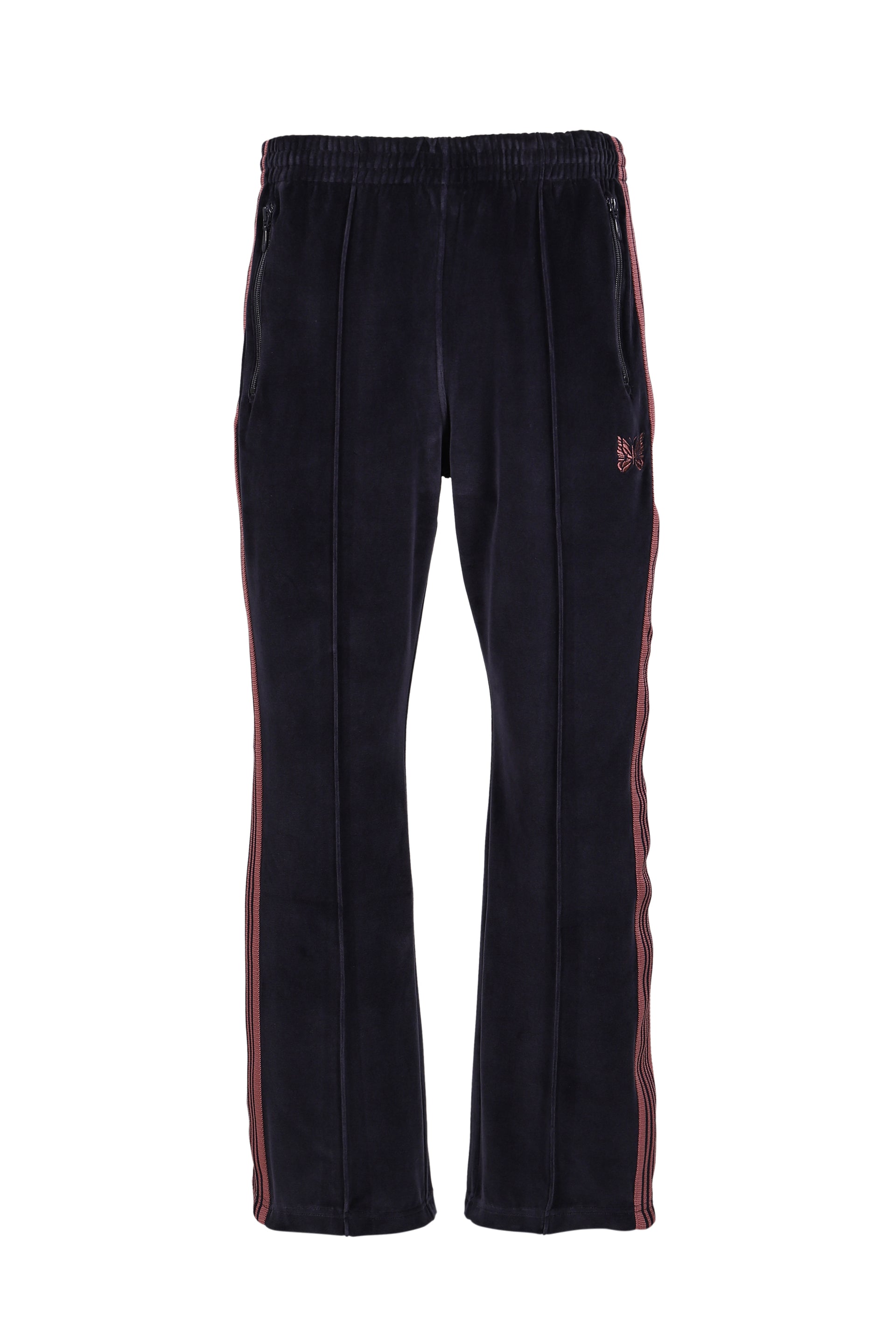 BOOT-CUT TRACK PANT - C/PE VELOUR / NVY