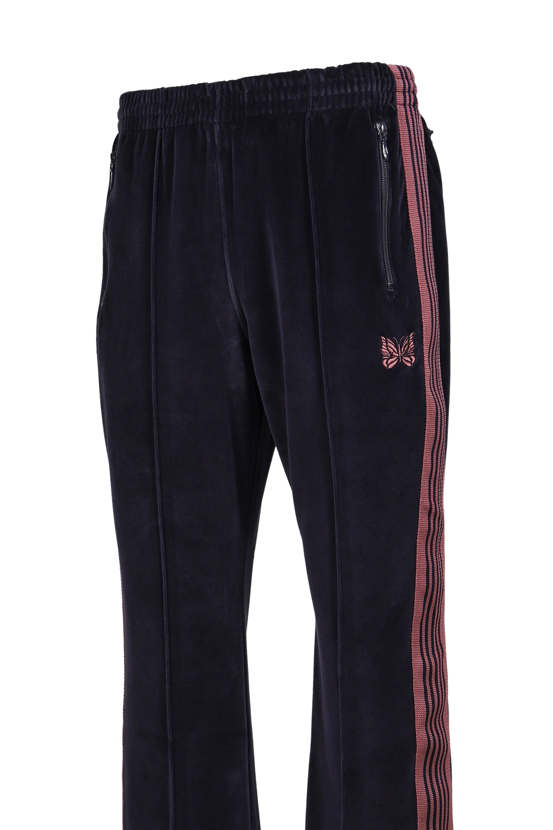 BOOT-CUT TRACK PANT - C/PE VELOUR / NVY